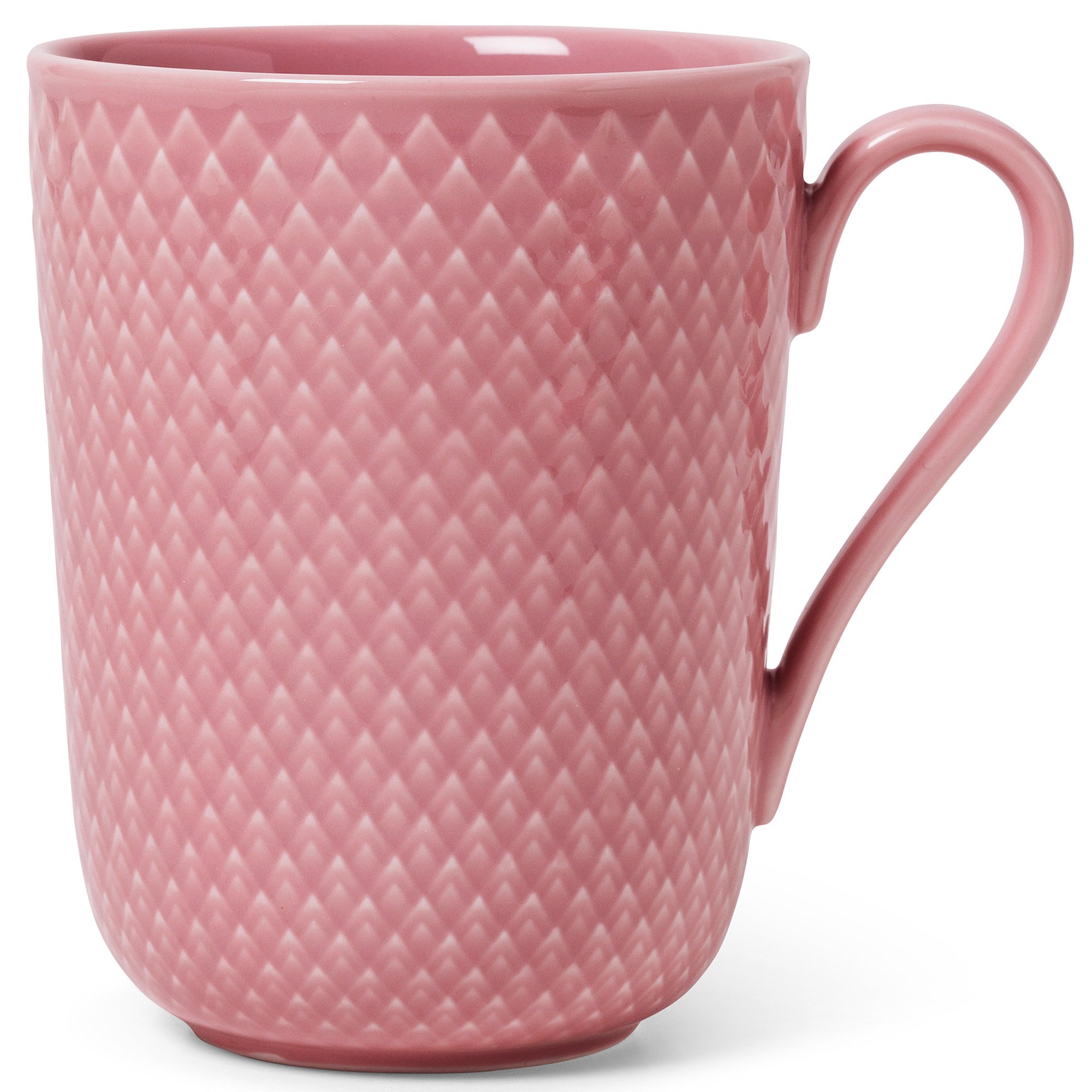 Lyngby Porcelæn Rhombe Color mugg med handtag 33 cl rosa
