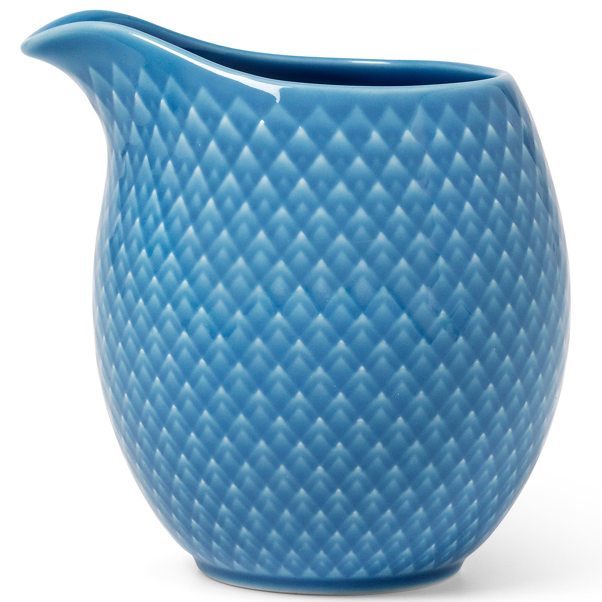 Lyngby Porcelæn Rhombe Color mælkekande, blå