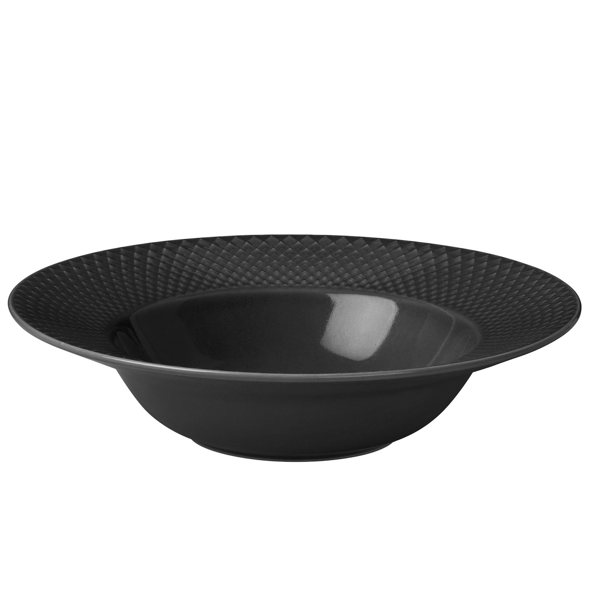 Lyngby Porcelæn Rhombe Earth djup tallrik 24,5 cm slate