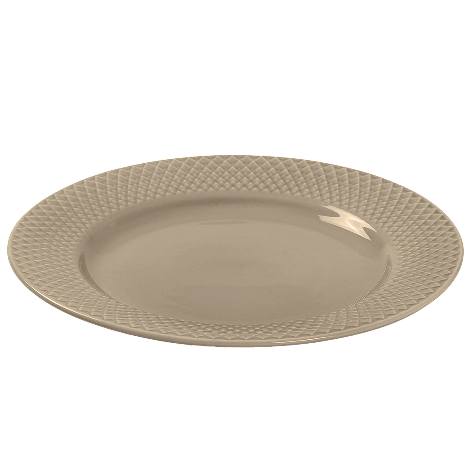 Lyngby Porcelæn Rhombe Earth frokosttallerken 23 cm clay