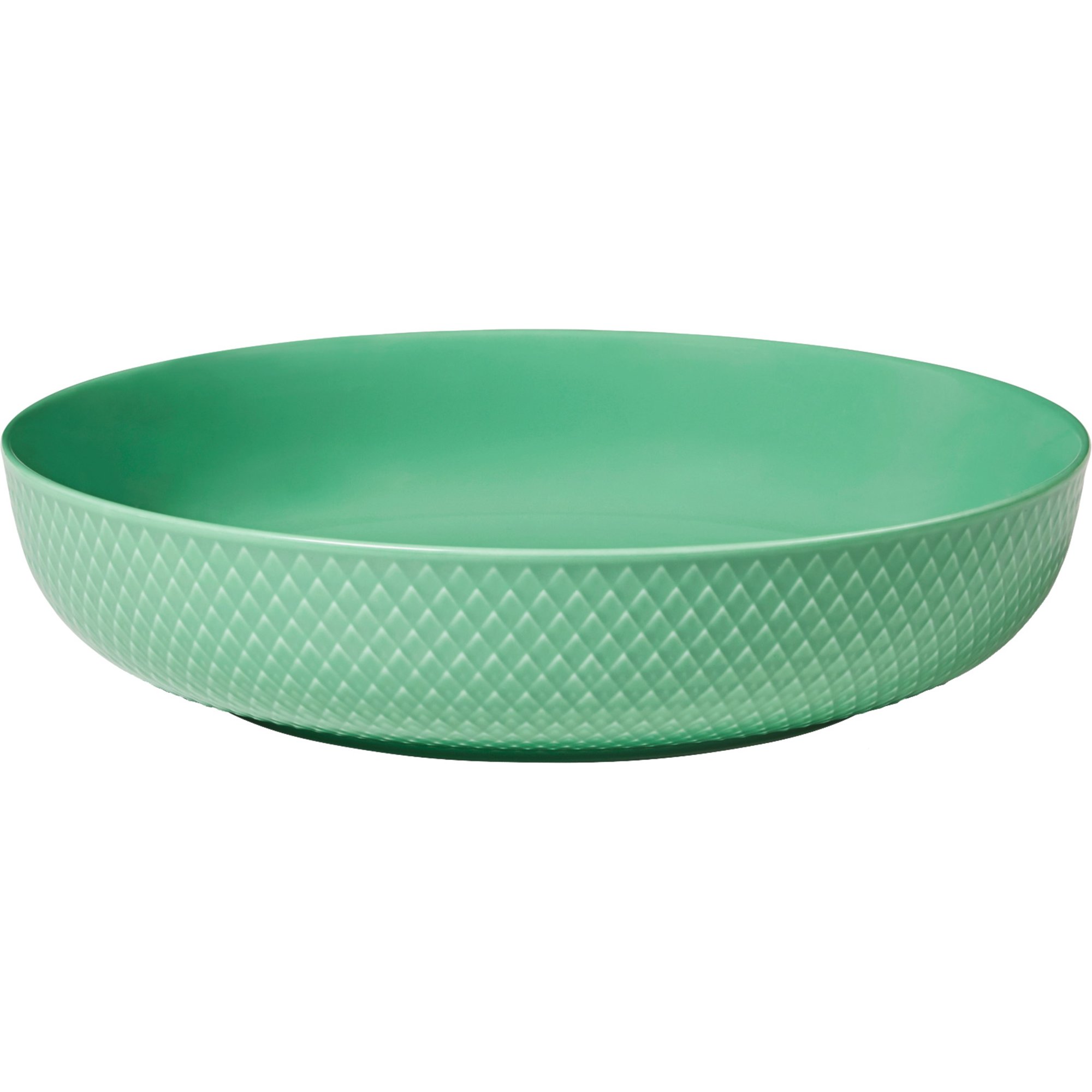 Lyngby Porcelæn Rhombe serveringsskål 28 cm grön