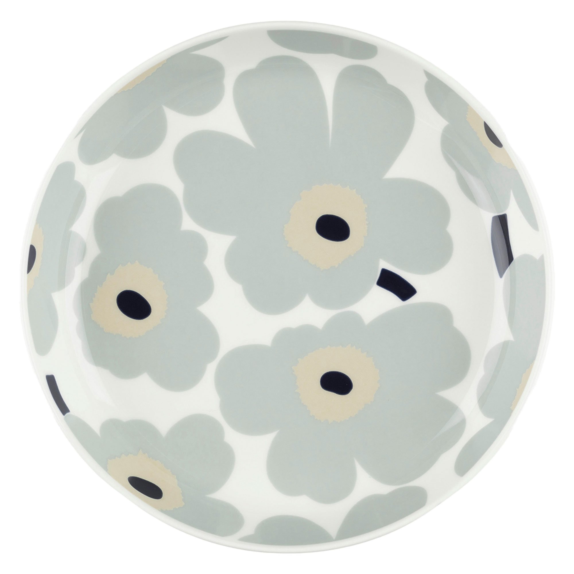 Marimekko Unikko tallerken 20,5 cm hvid/grå/sand/blå