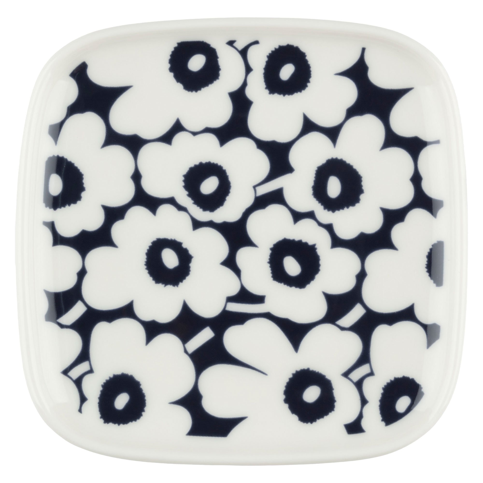 Marimekko Pikkuinen Unikko tallrik 10 cm blå/vit