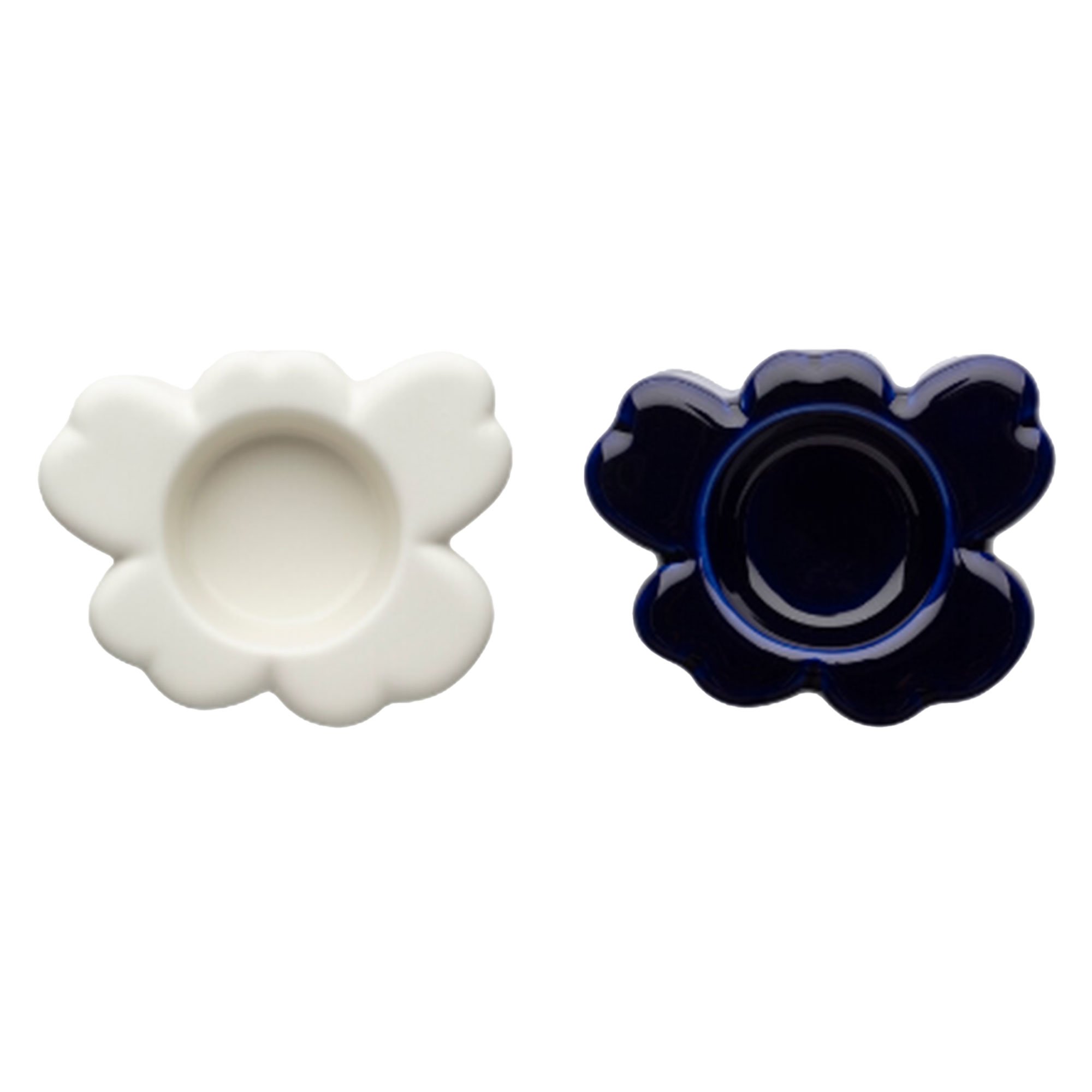 Marimekko Unikko Shape telysholder 2-pk kobolt/matt hvit