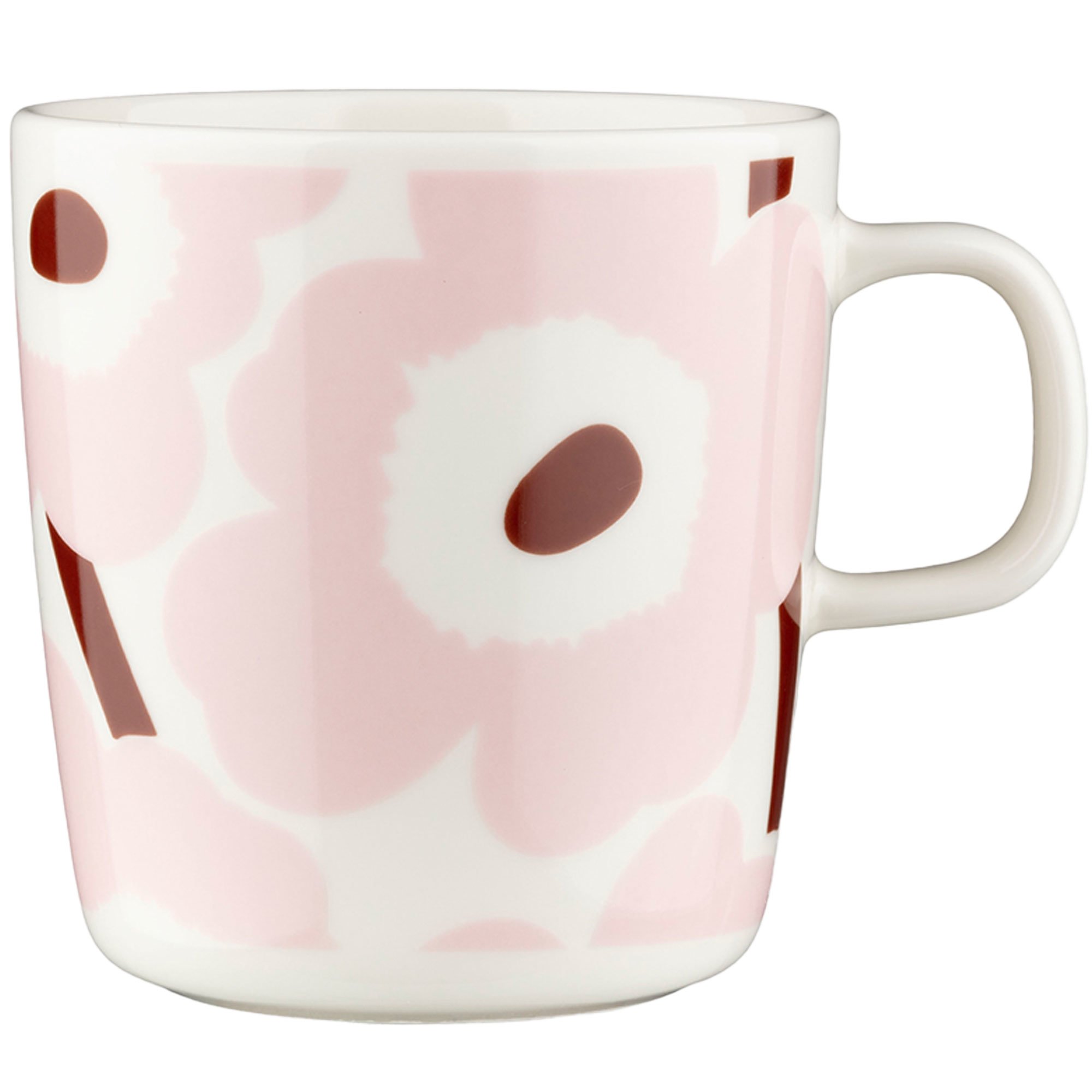 Läs mer om Marimekko Unikko mugg 4 dl, vit/rosa/brun