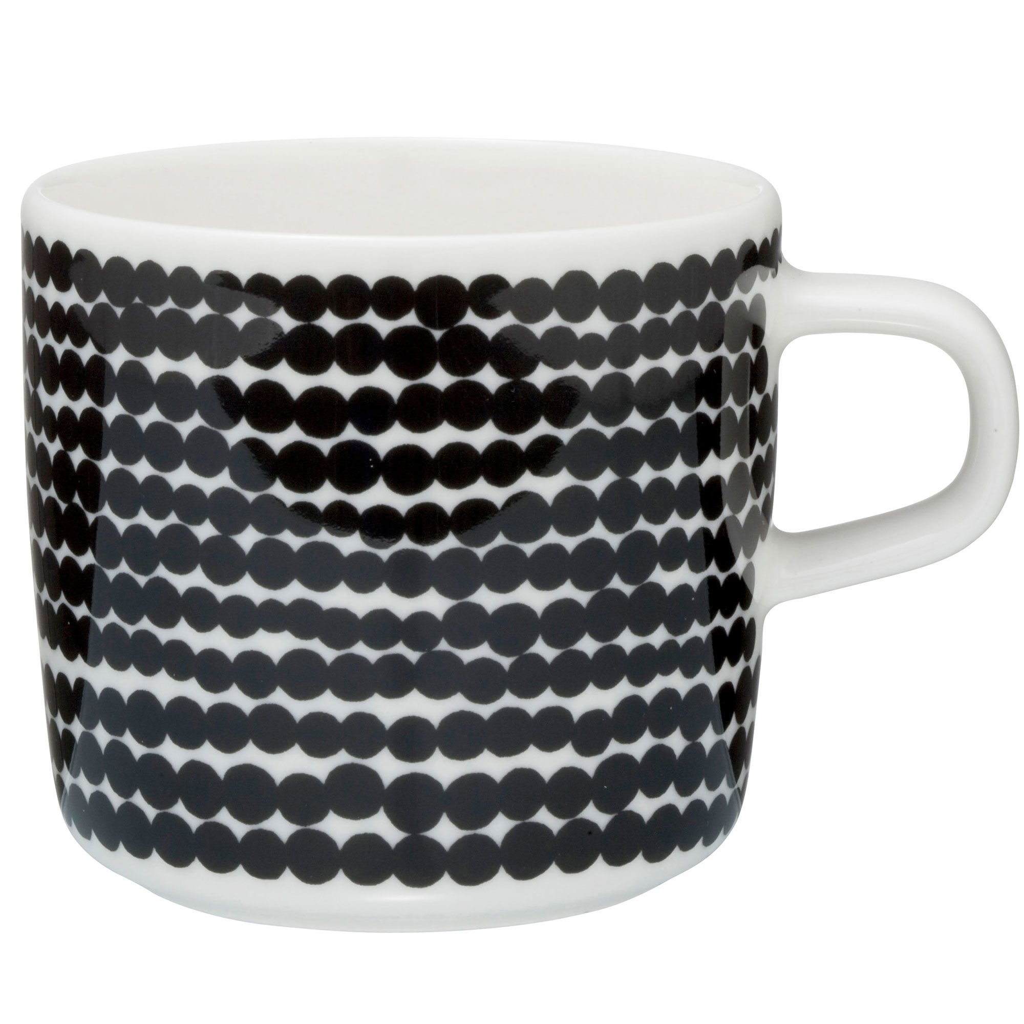 Läs mer om Marimekko OIVA kaffekopp 2 dl, siirtolapuutarha, vit/svart