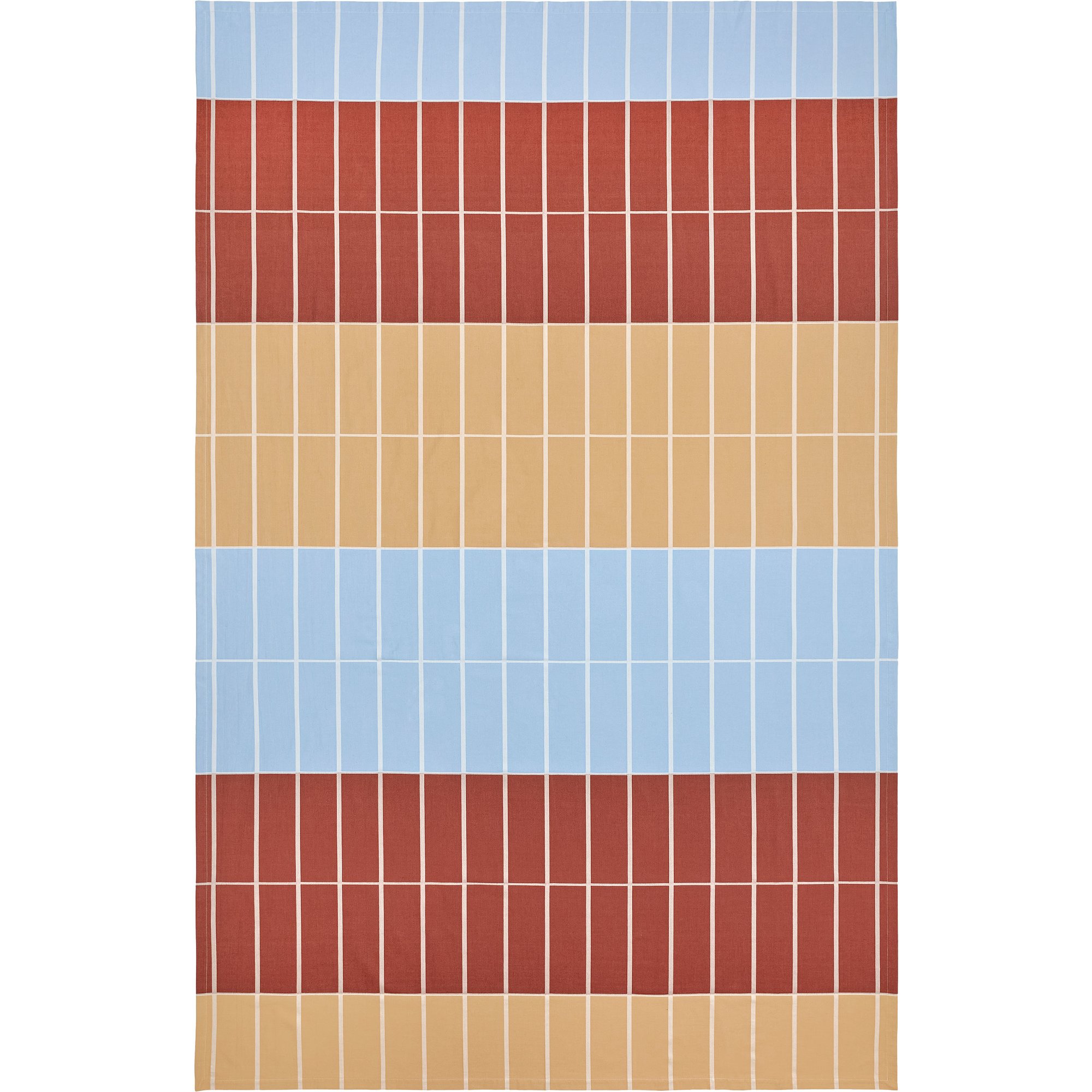 Läs mer om Marimekko Tiiliskivi bordsduk, 156x250 cm, beige/blå/brun