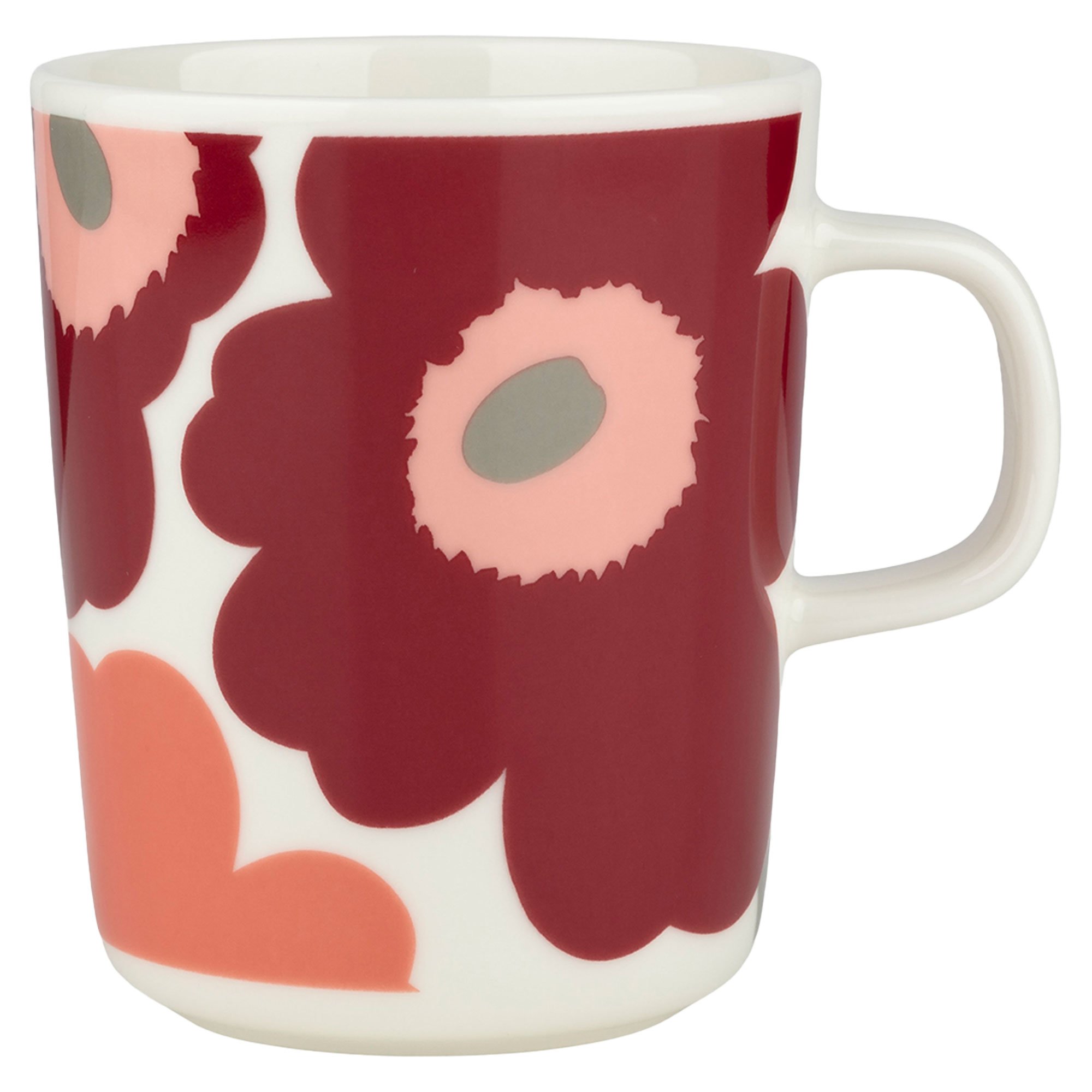 Marimekko Unikko mugg 2,5 dl vit/cherry/röd