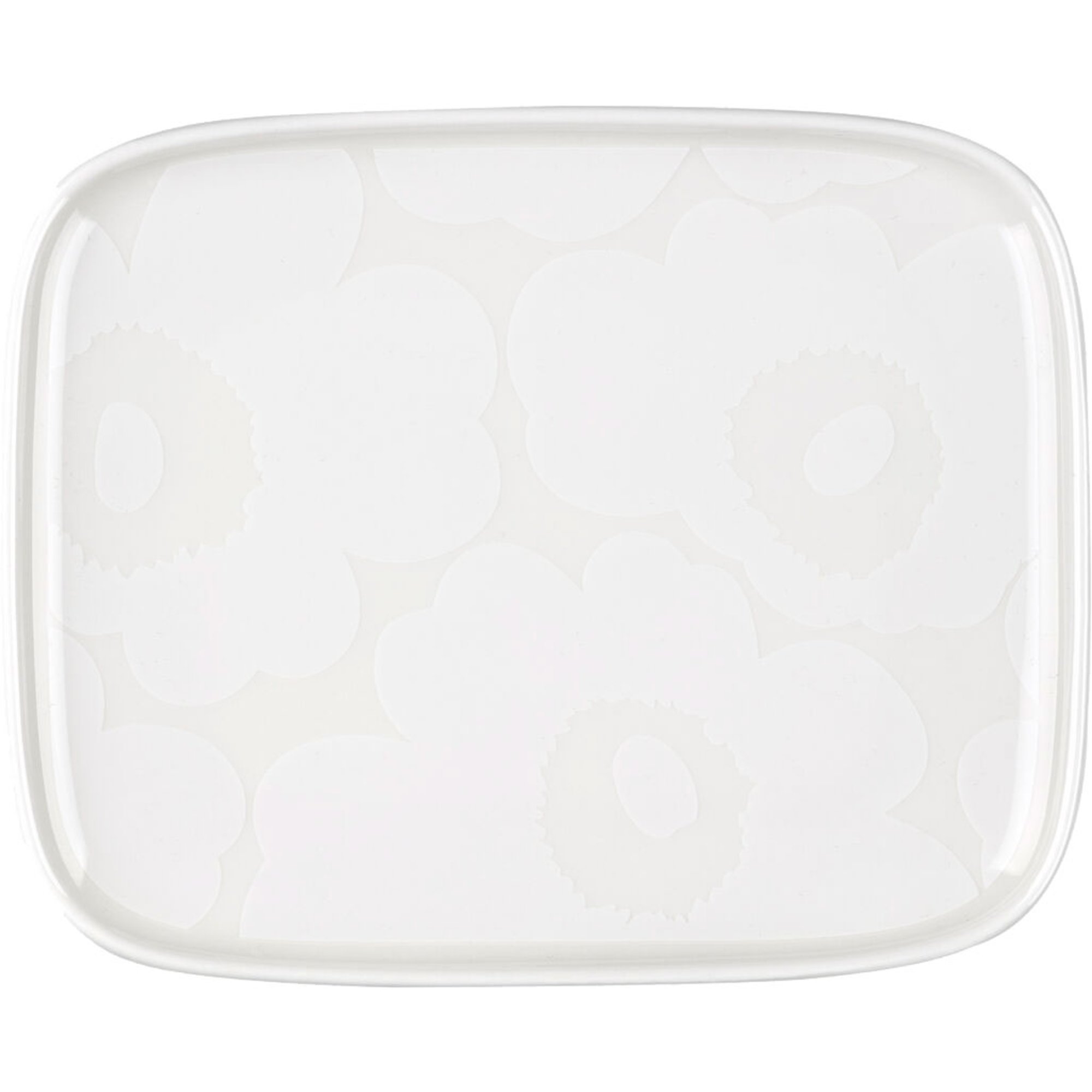 Marimekko Unikko suorakulmainen lautanen 15 x 12 cm, white/off-white