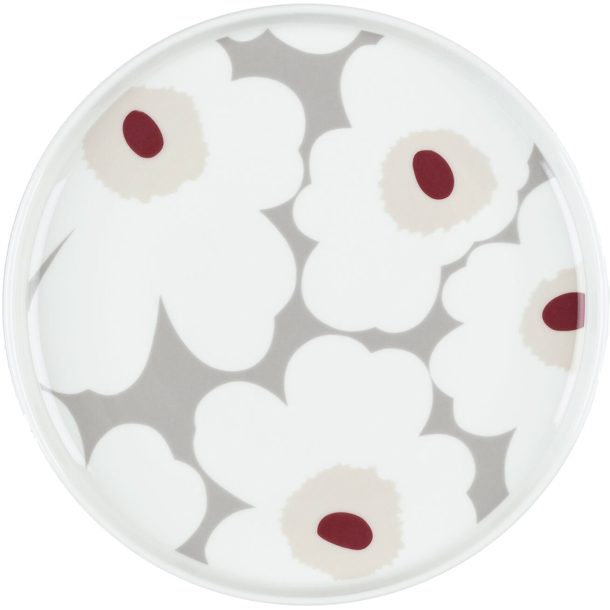Marimekko Unikko tallerken 20 cm grå/rød/gul