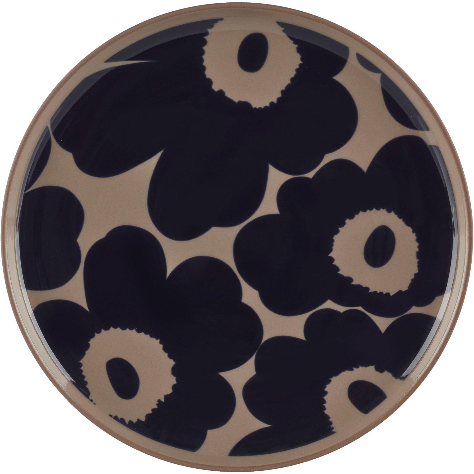 Läs mer om Marimekko Unikko tallrik, 20 cm, mörkblå