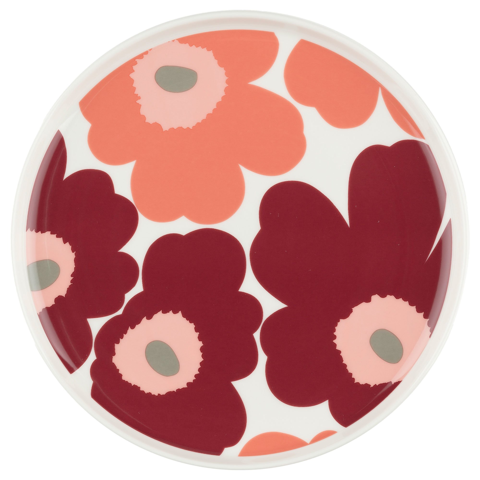 Marimekko Unikko tallerken 20 cm hvit/cherry/rød