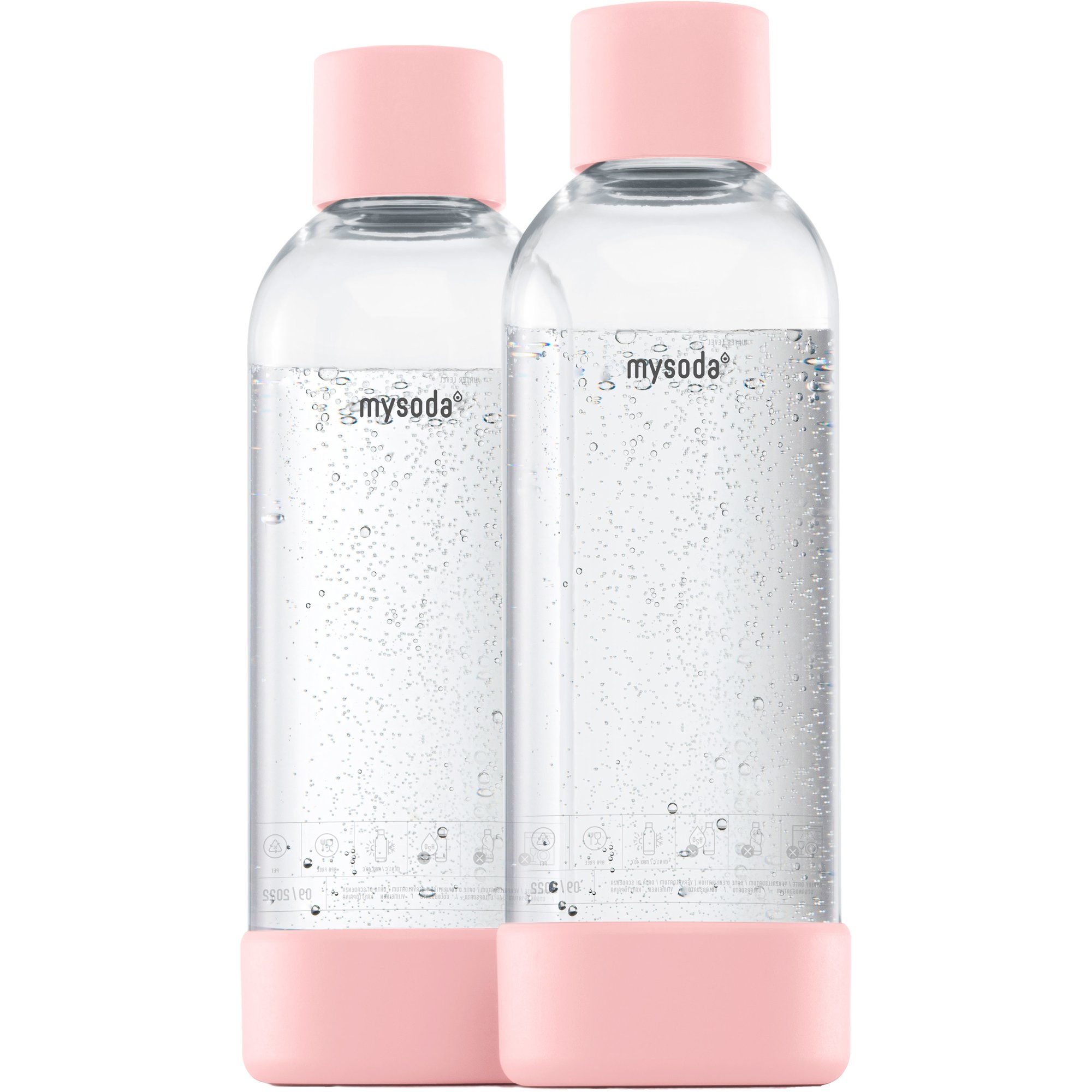 MySoda Vandflaske 1 liter 2 stk. Pink
