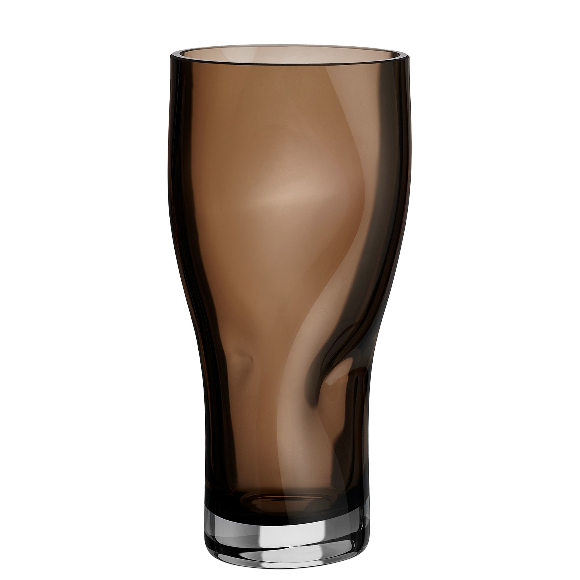 Orrefors Squeeze vase 23 cm smokey brown