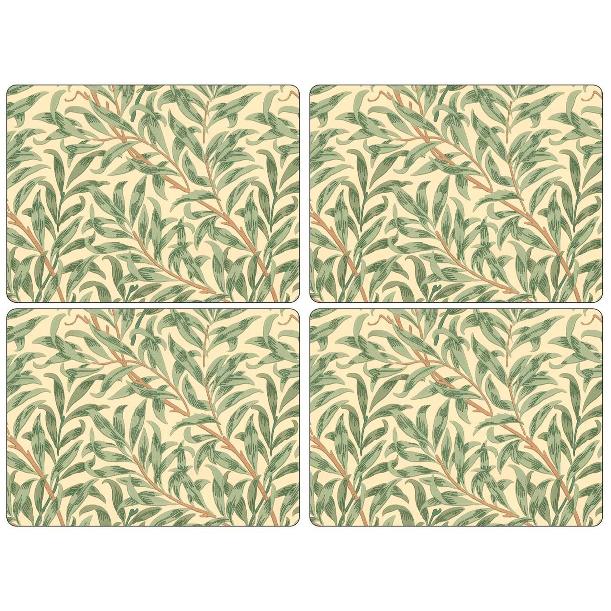 Pimpernel Dækkeserviet med mønster af Willow Morris, grøn