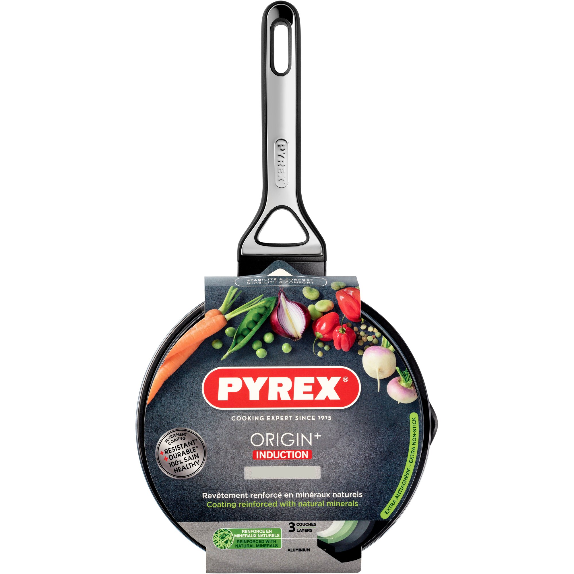 Pyrex Origin+ kasserolle med låg 2,2 liter