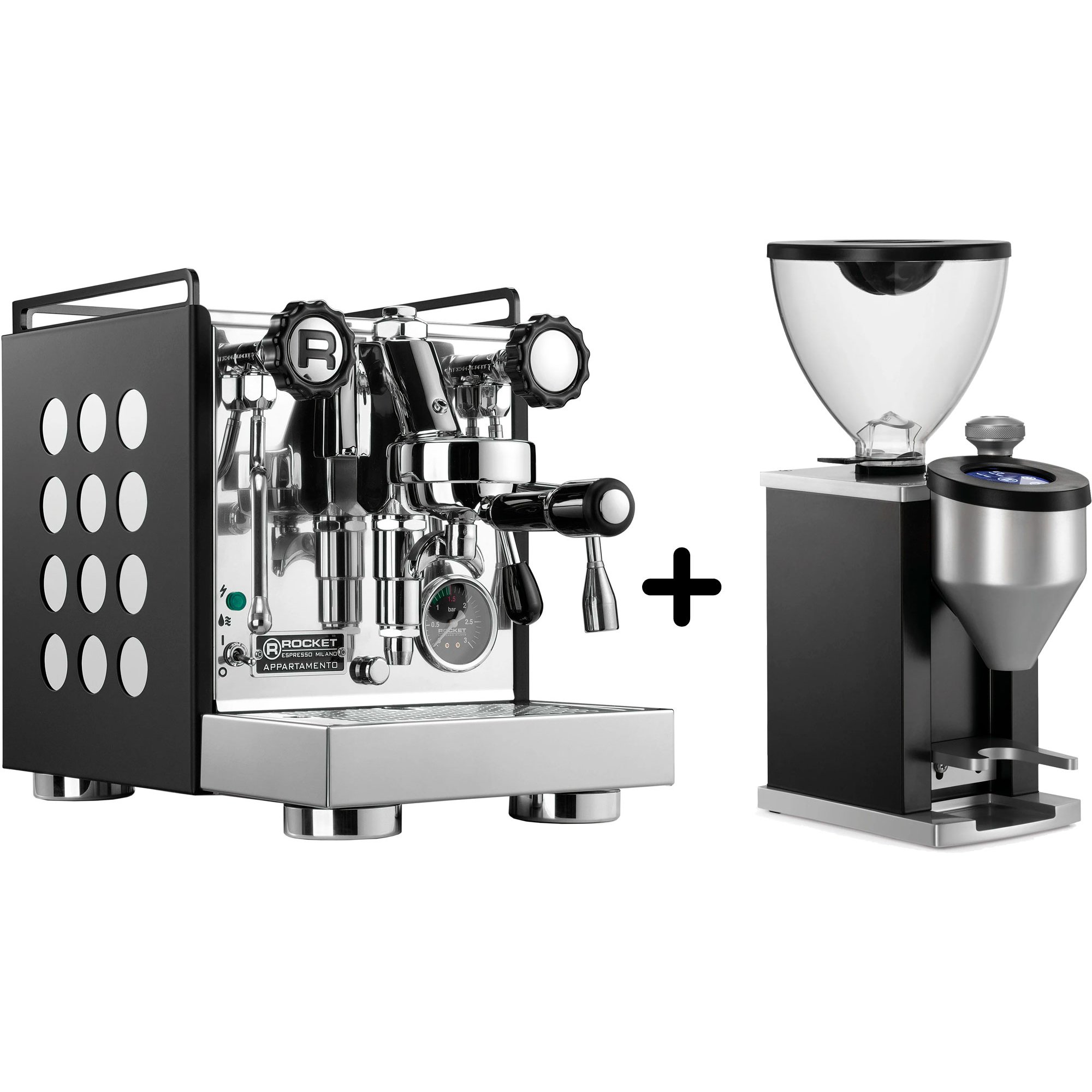 Läs mer om Rocket Appartamento Nera White espressomaskin + Faustino kaffekvern