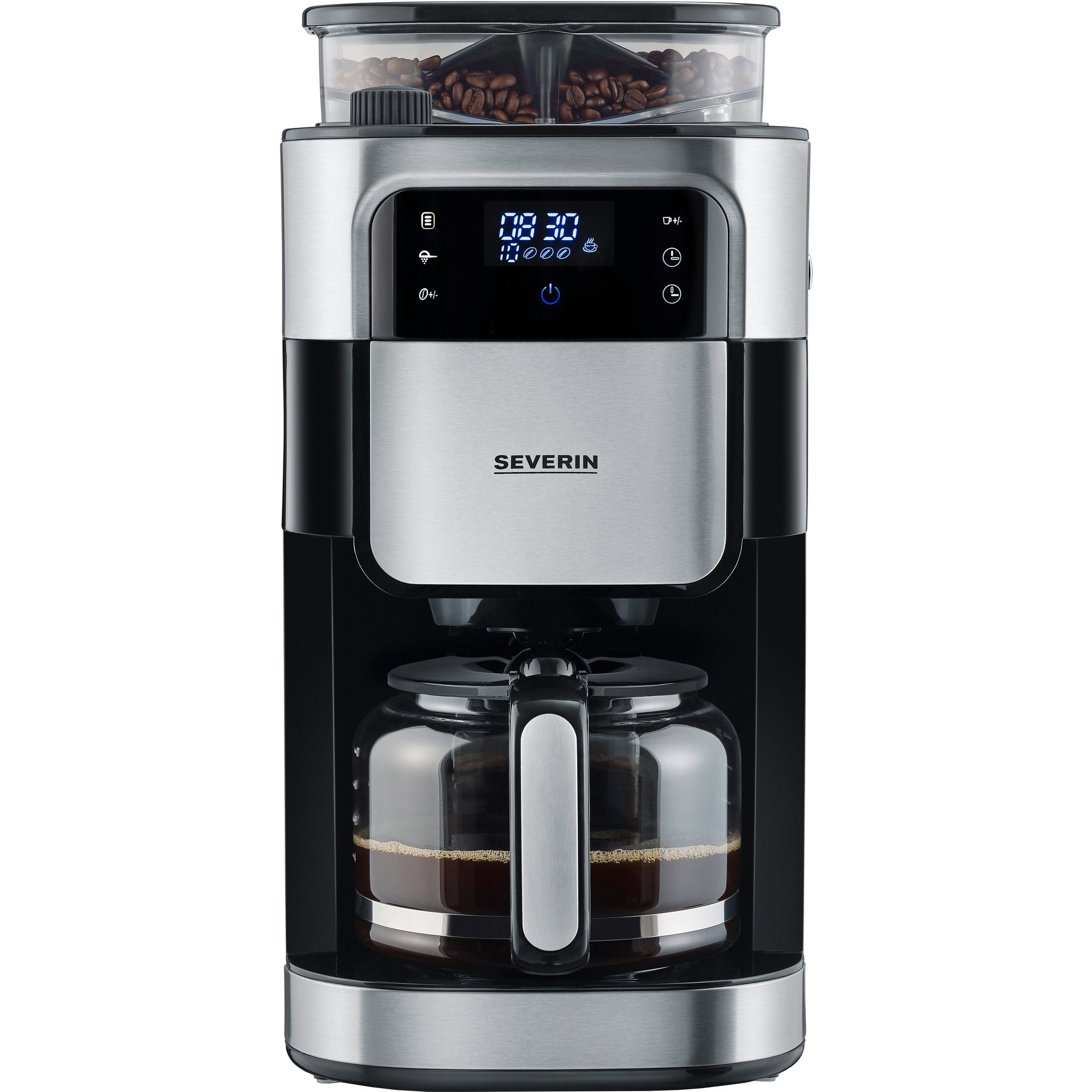 Läs mer om Severin KA4813 kaffebryggare med inbyggd kvarn, touch display