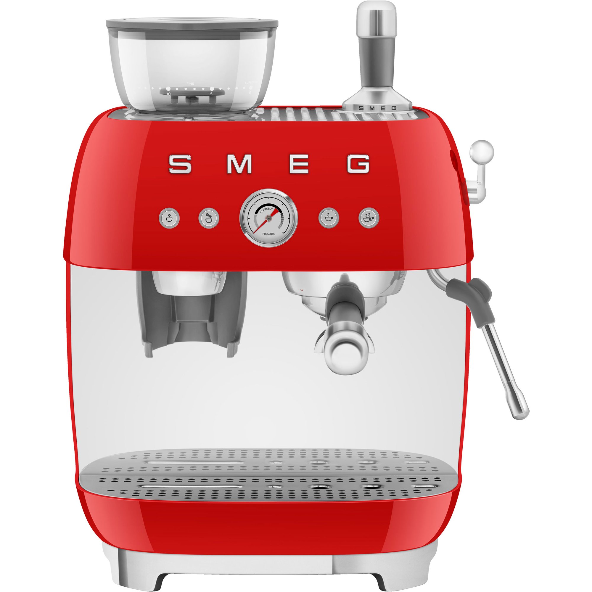 Läs mer om Smeg EGF03 Manuell espressomaskin, röd