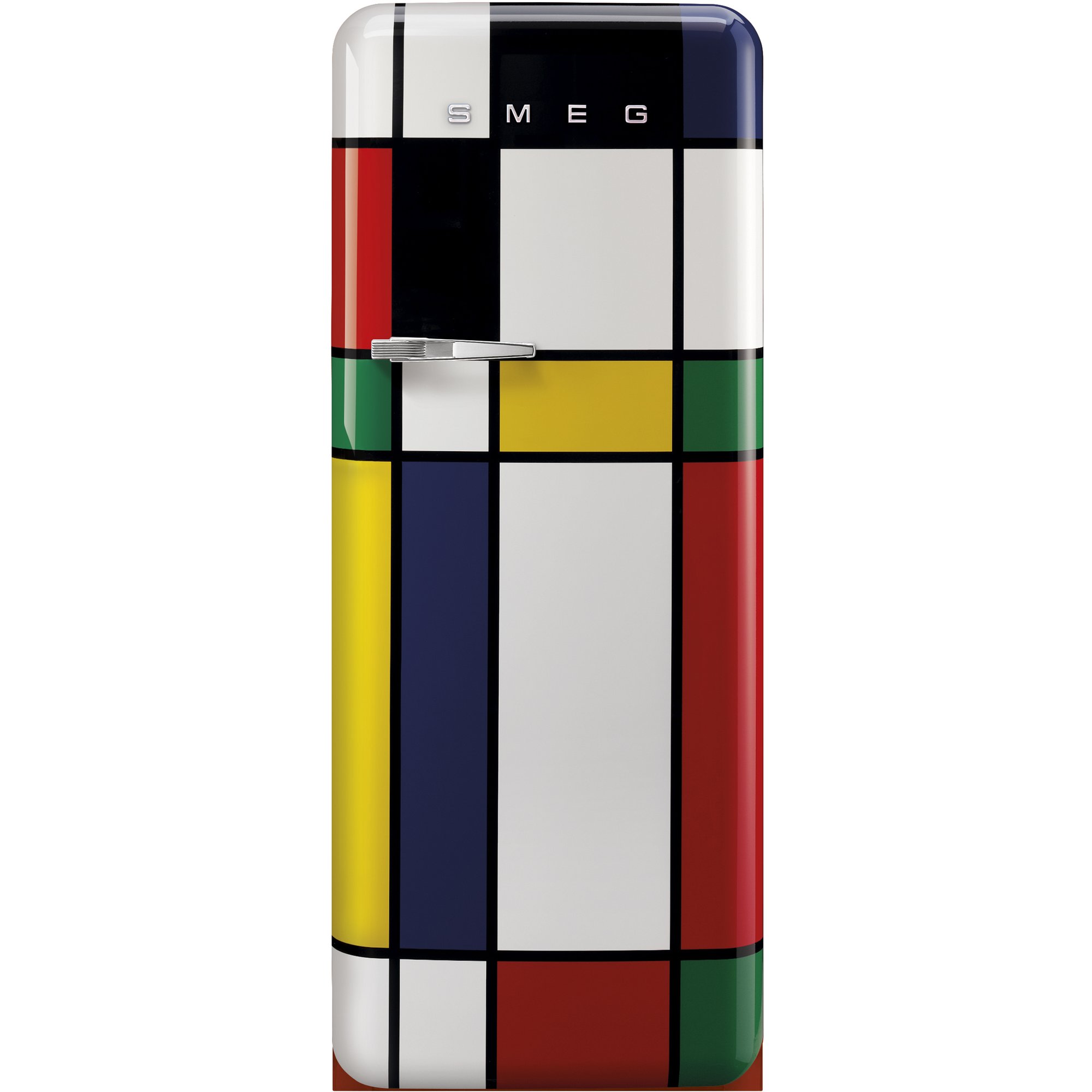 Smeg Høyrehengt Kjøleskap 50-Talls Retro Design Mondrian