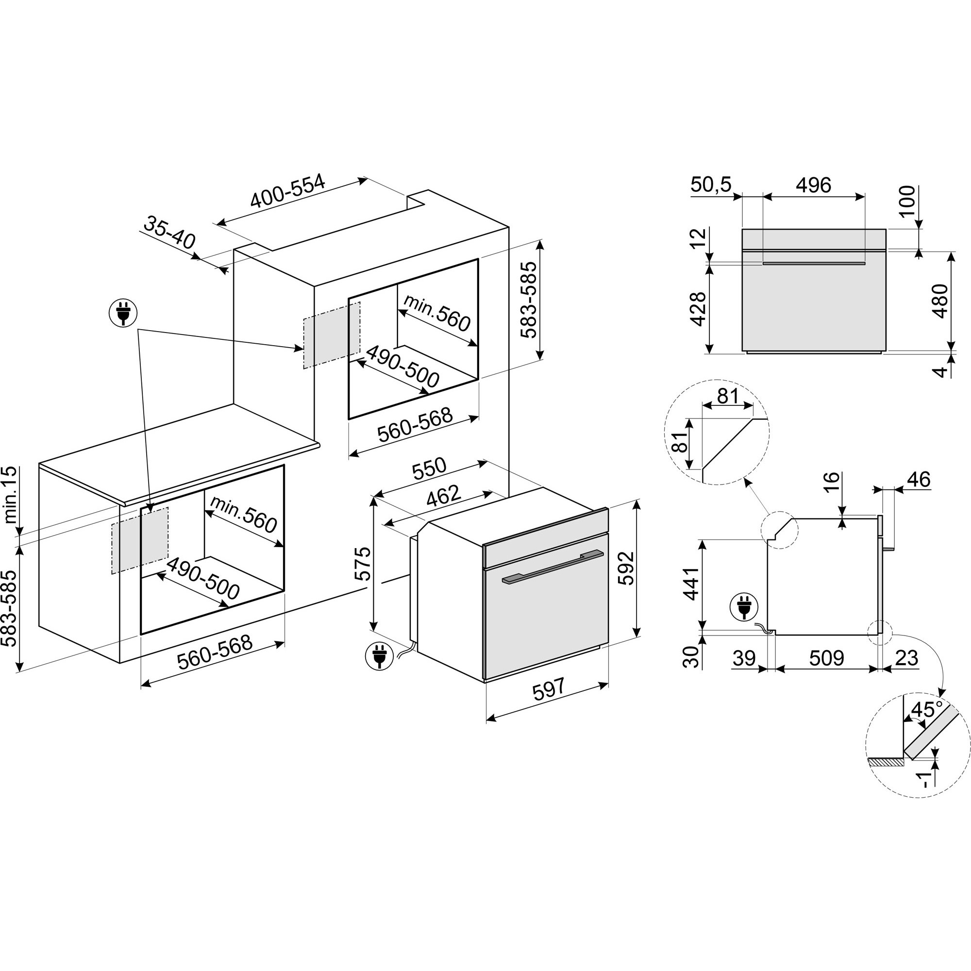 Bestil SOP6101TB3 Indbygningsovn 68 Liter, Sort Fra Smeg