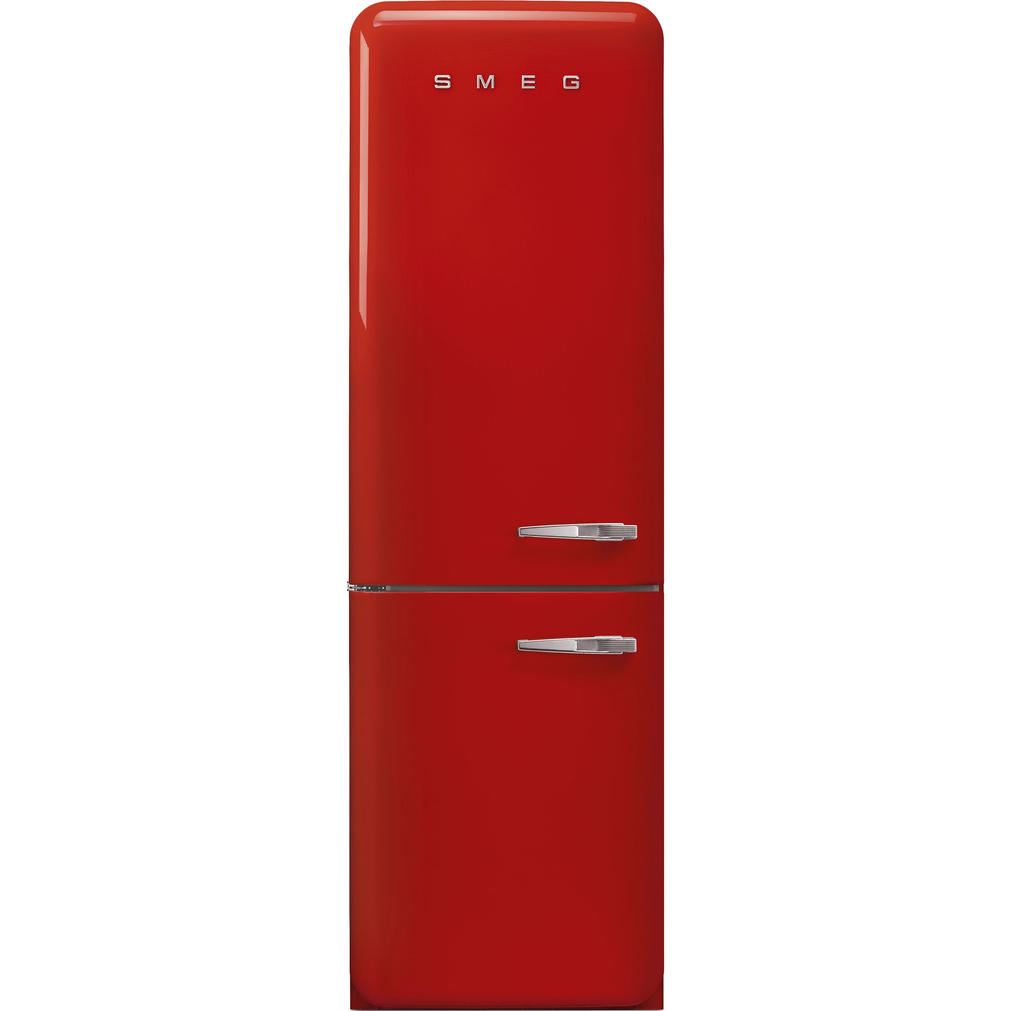 Smeg Venstrehengt 50-Talls Retro Design Kjøle/fryseskap Rød