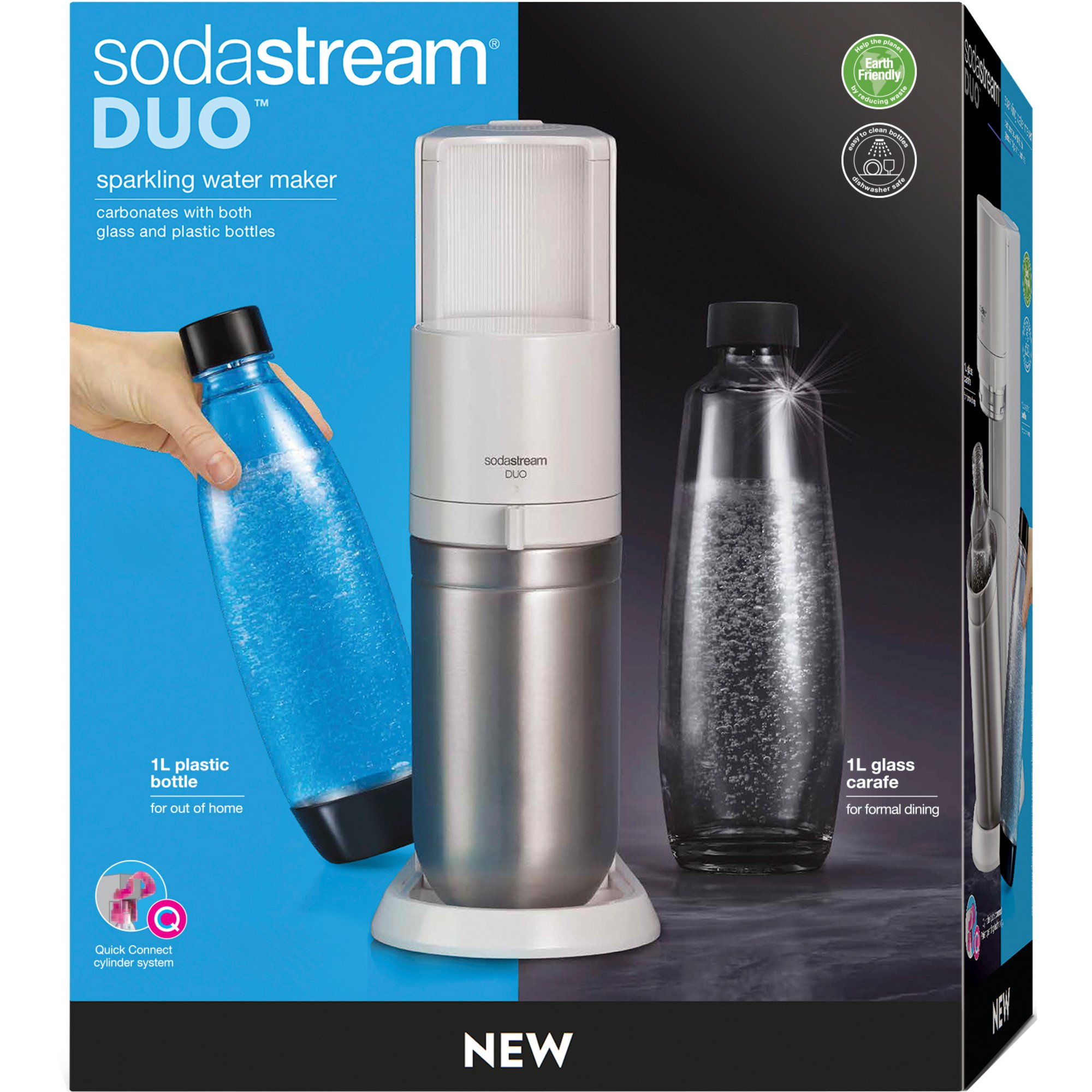 Duo Sodavandsmaskine Hvid Inklusiv Kulsyrepatron Fra Sodastream