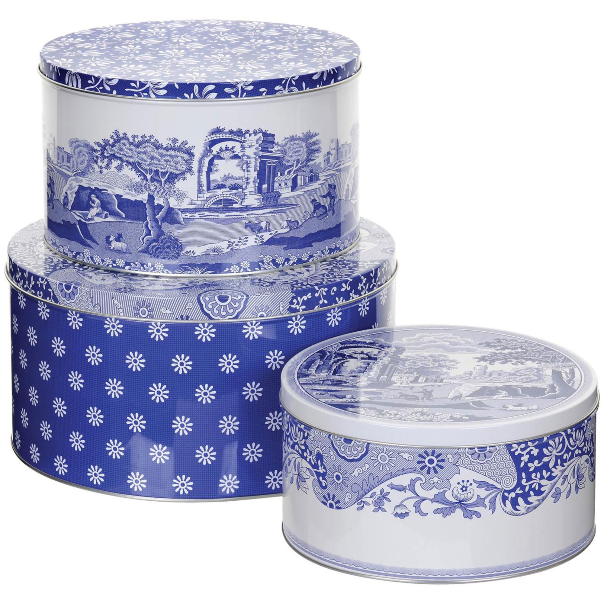 Spode Blue Italian Kakeboks 3 stk