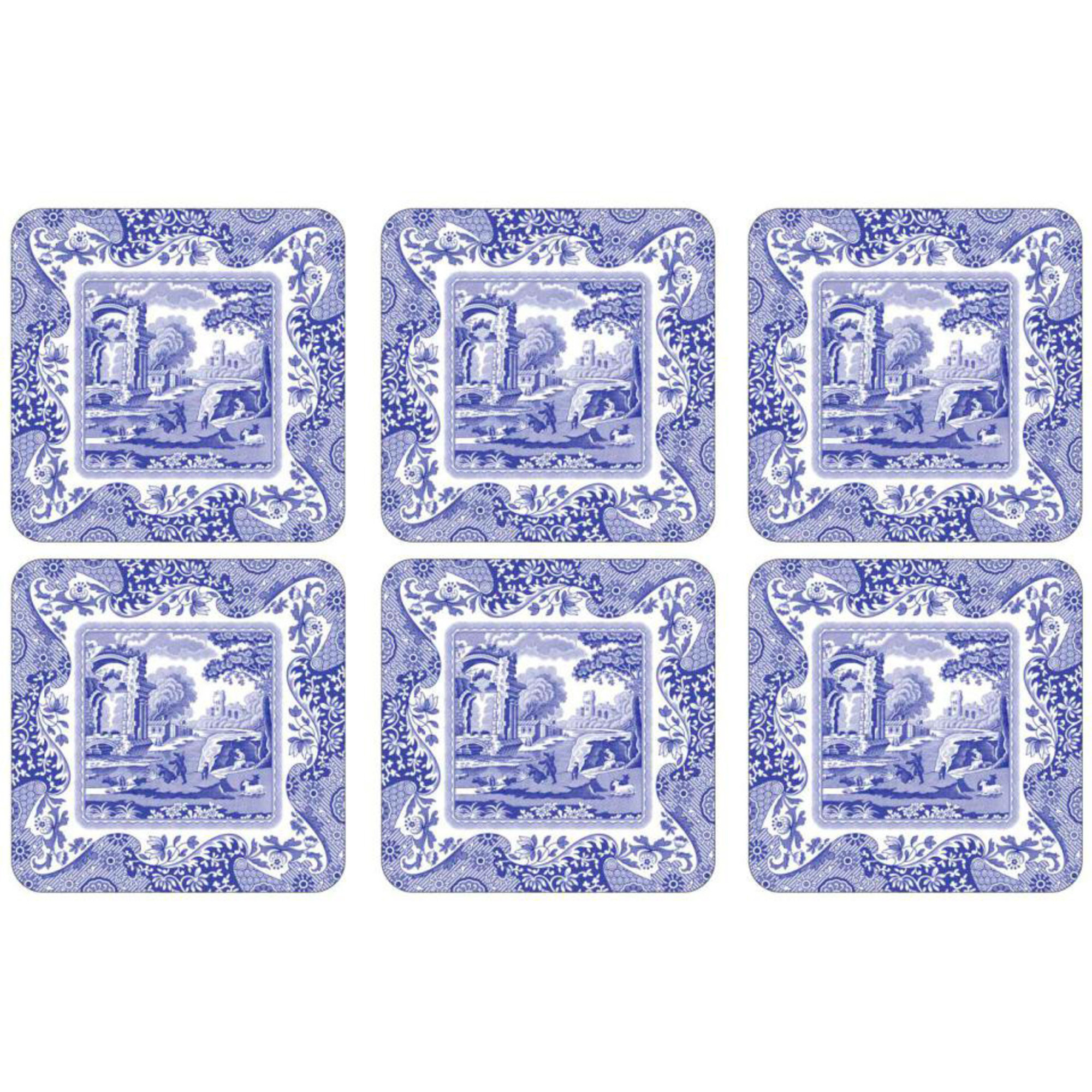 Läs mer om Spode Blue Italian Glasunderlägg 6-pack 10,5 x 10,5 cm