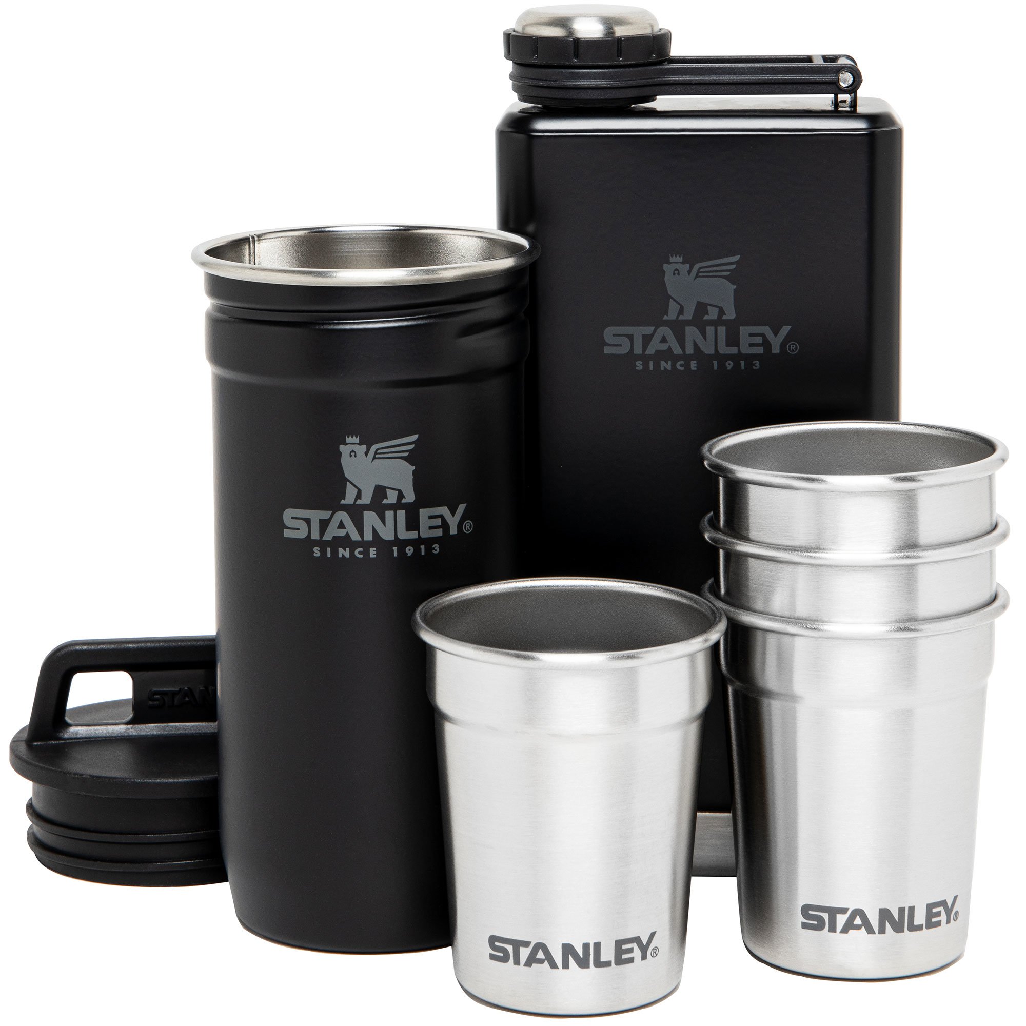 Läs mer om Stanley The Pre-Party Shotglass + flask set, svart