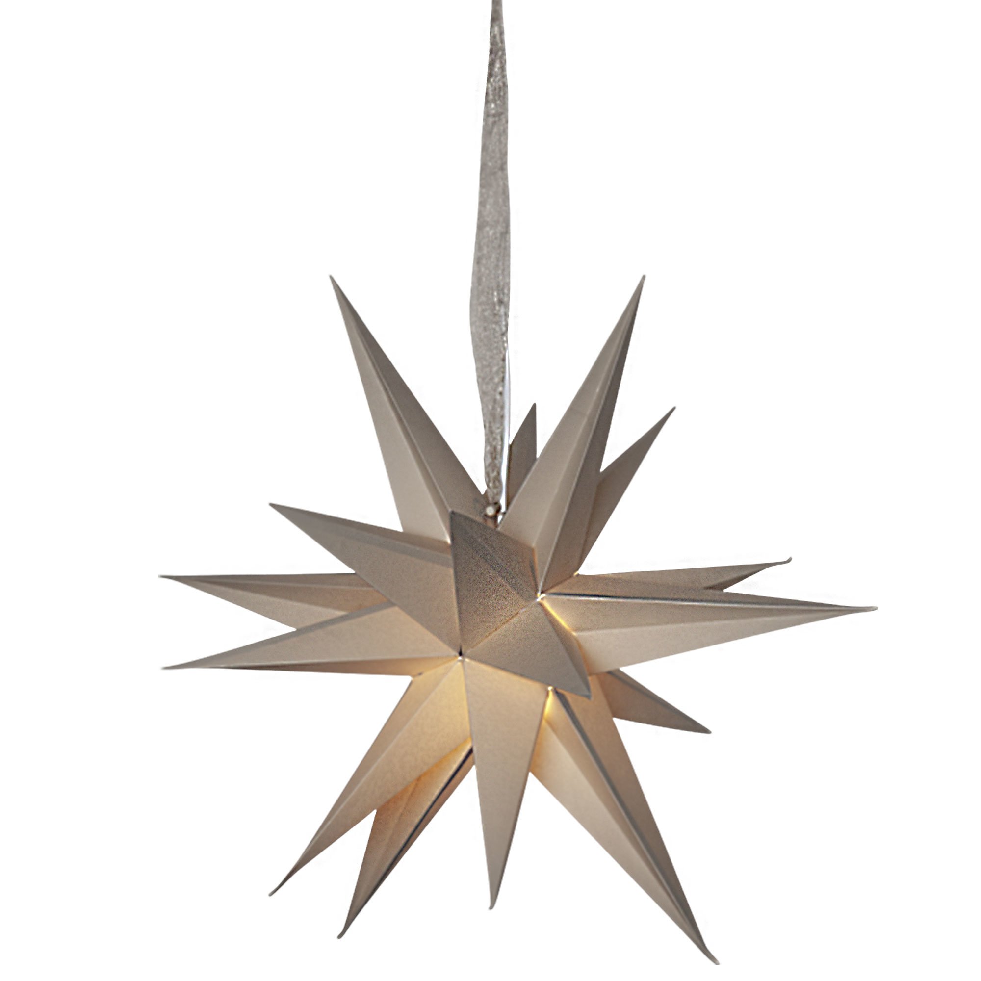 Star Trading December pappersstjärna, 45 cm, beige