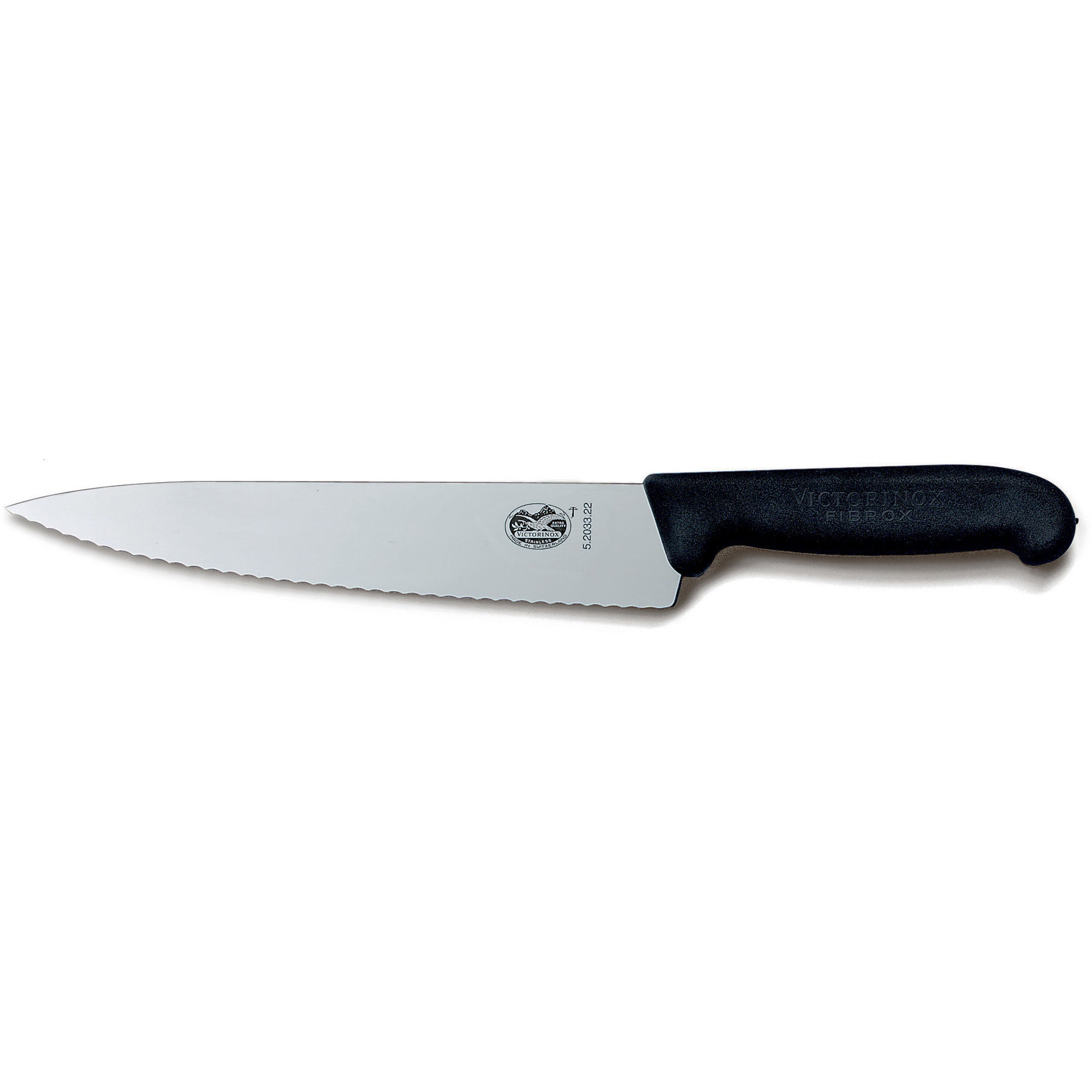 Victorinox Takket kokkekniv med fibrox-skæfte, 22cm.