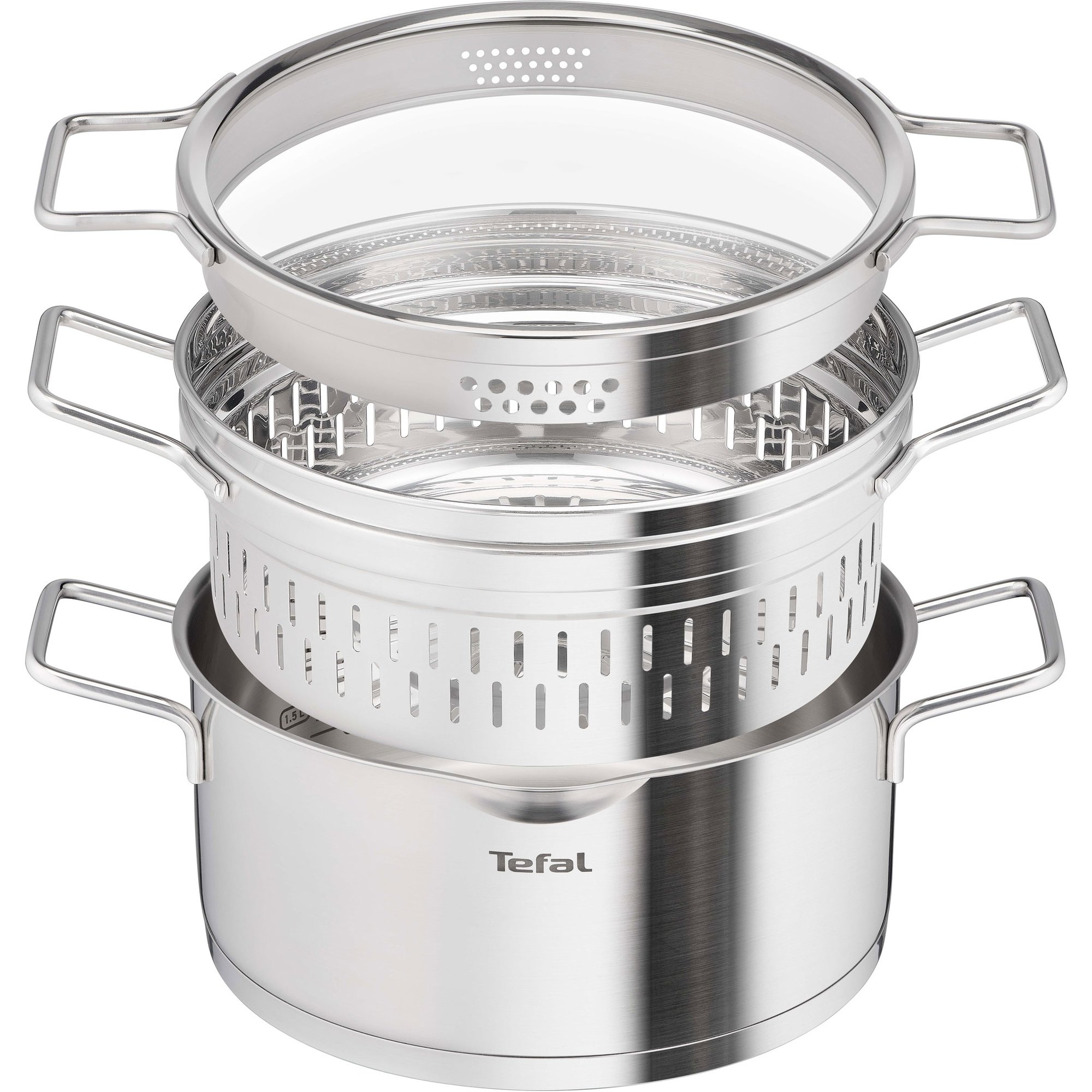 Tefal Nordica gryde med dampindsats 5,2 liter rustfrit stål