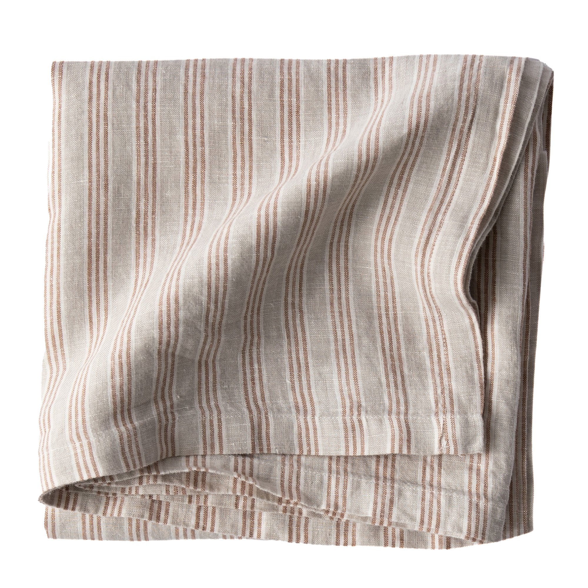 Läs mer om Tell Me More Bordsduk i linne 145x330 cm, hazelnut stripe