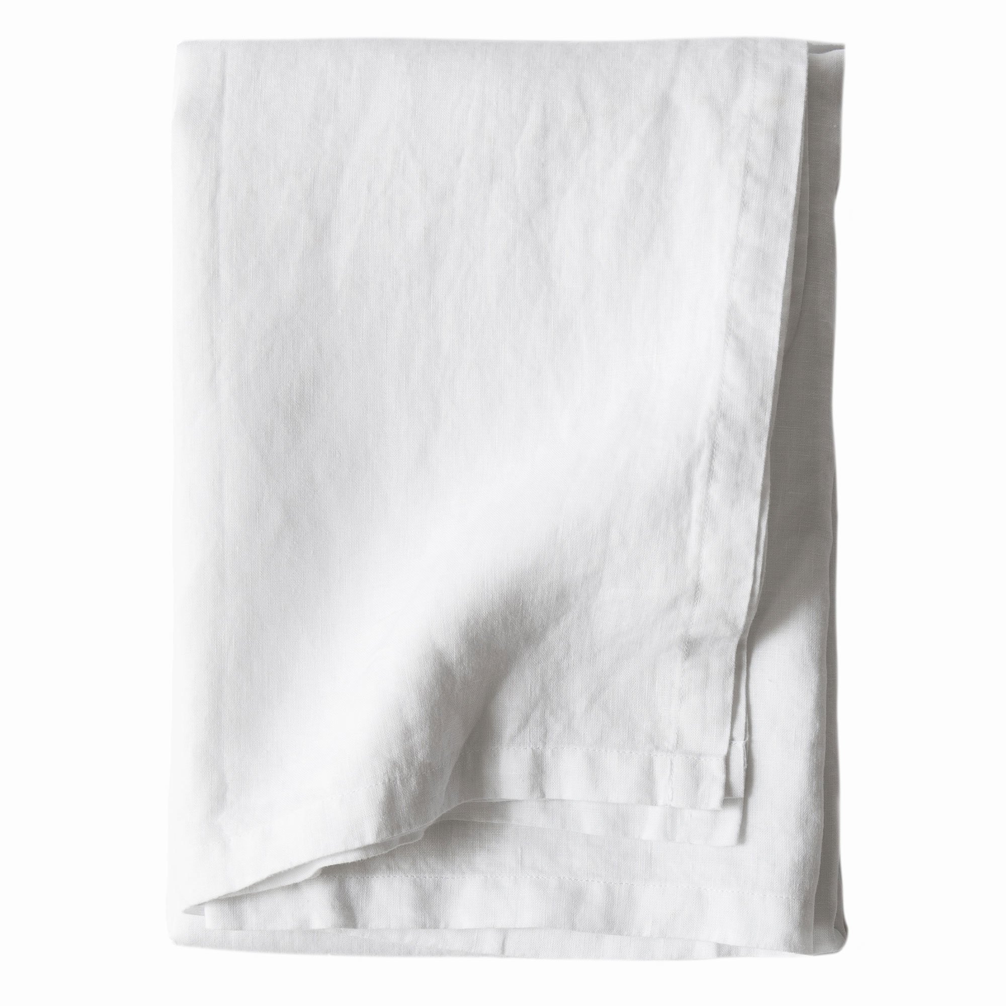 Läs mer om Tell Me More Bordsduk i linne 145x145 cm, bleached white