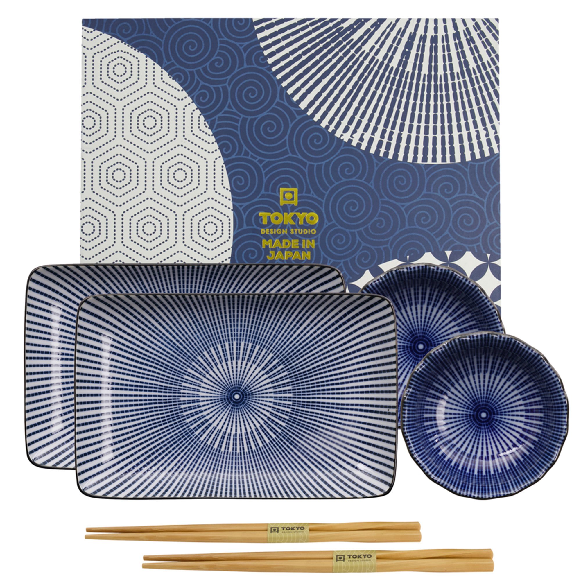 Tokyo Design Studio Kotobuki sushiset med ätpinnar 6 delar