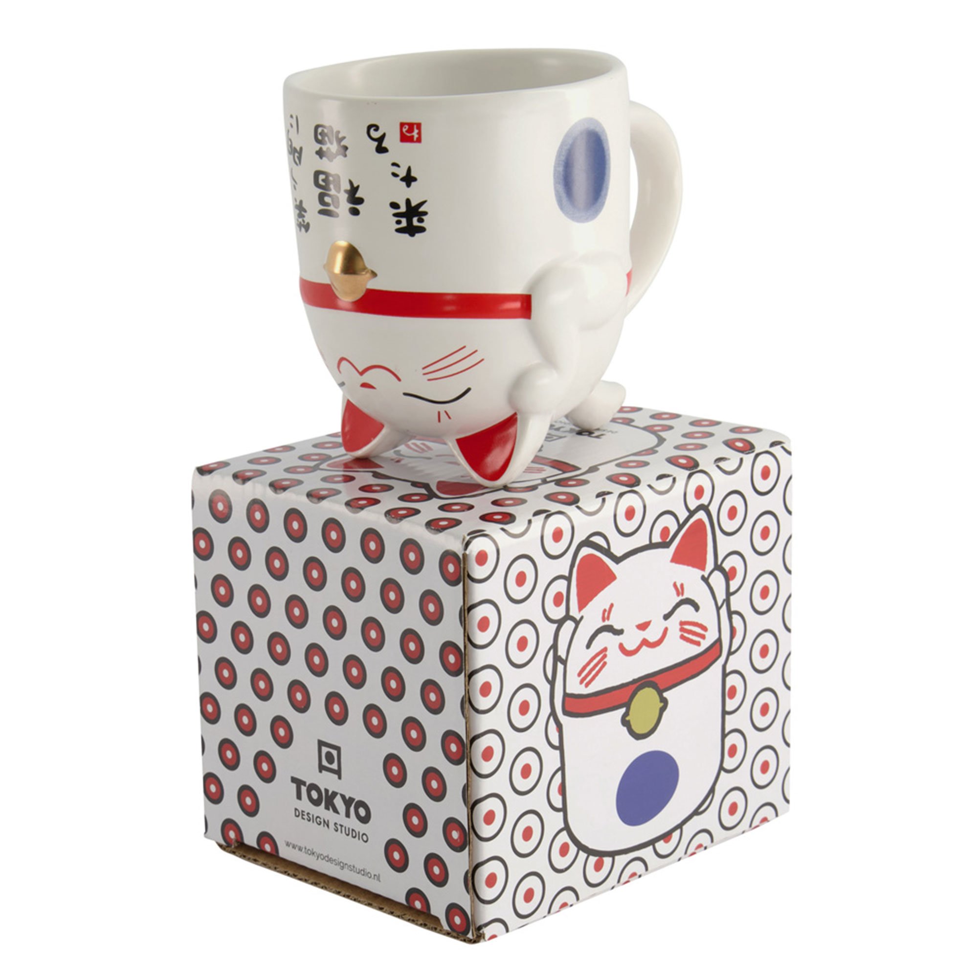 Läs mer om Tokyo Design Studio Kawaii Lucky Cat mugg 35 cl, blå