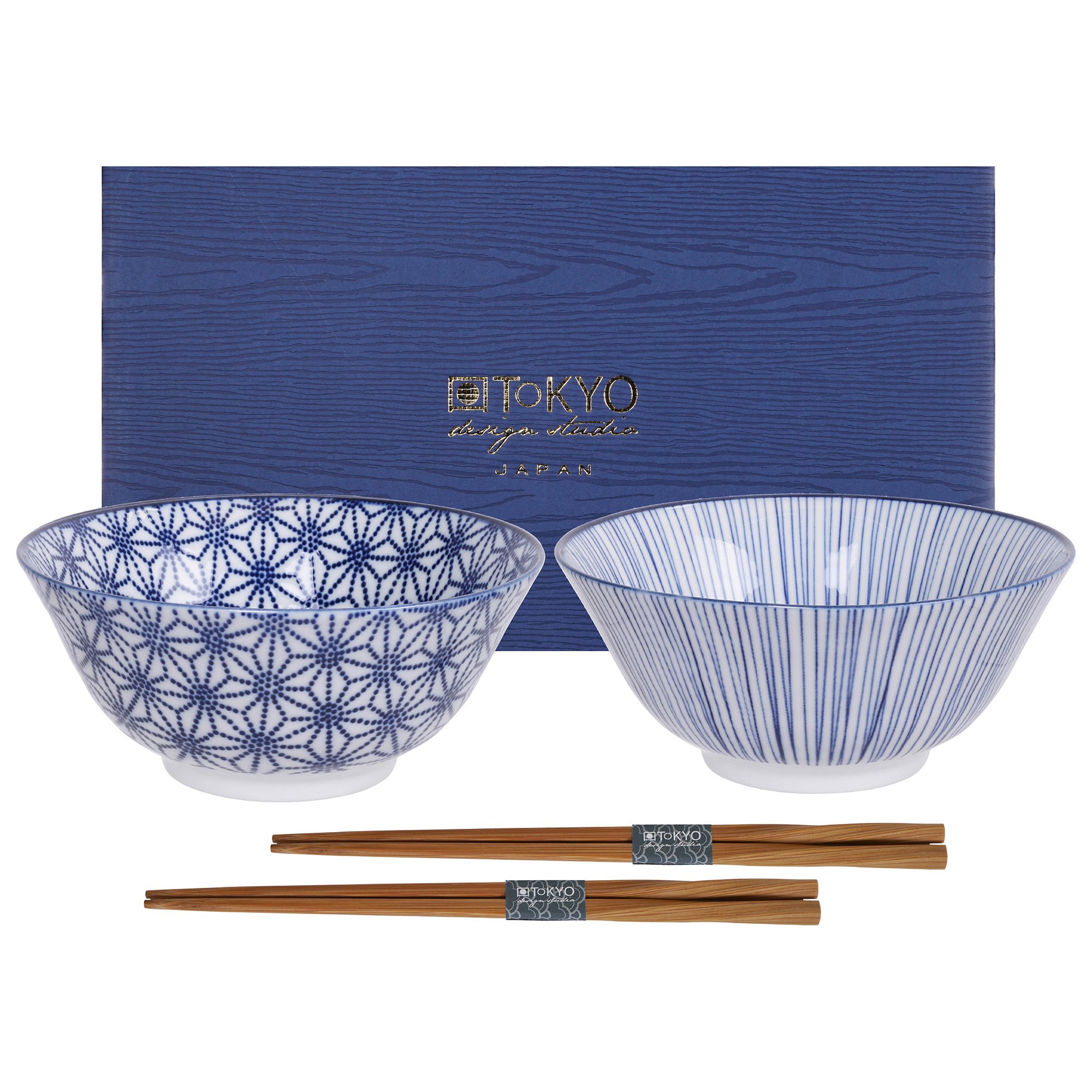 Billede af Tokyo Design Studio Nippon Blue skålesæt med spisepinde