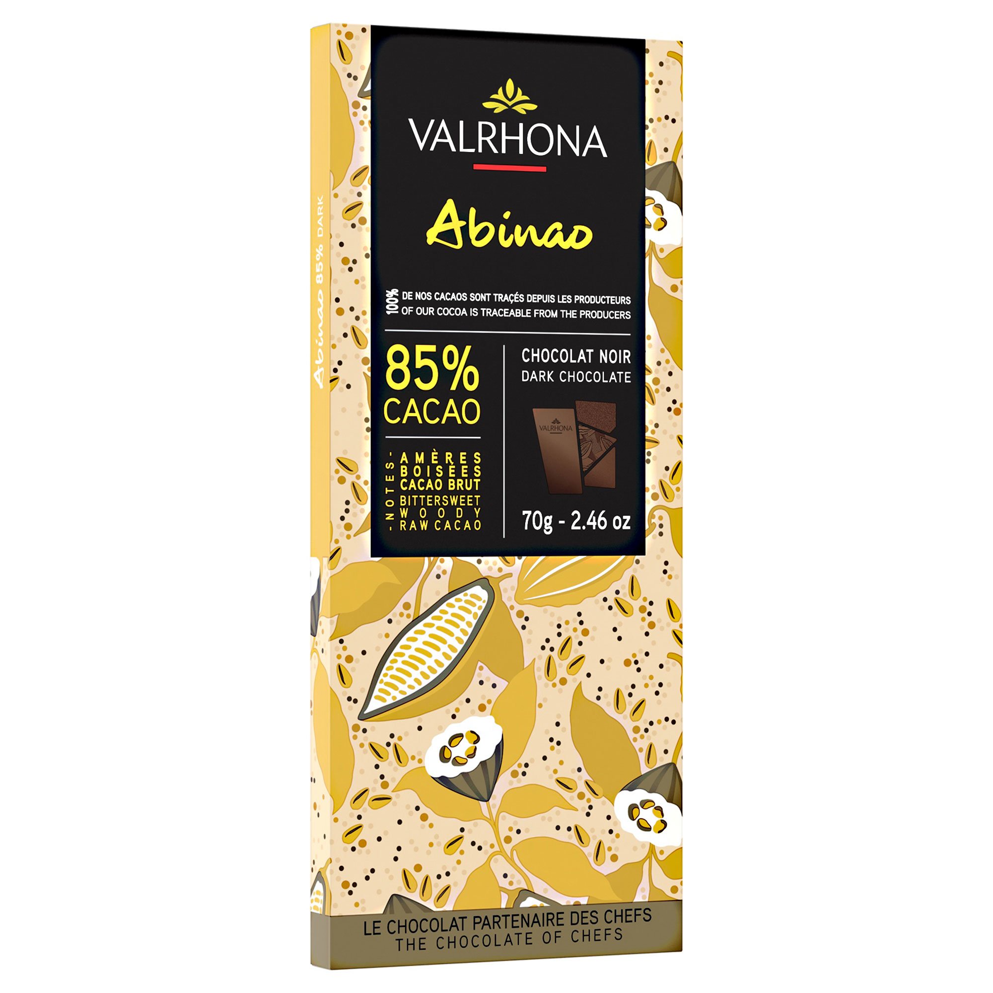 Läs mer om Valrhona Albinao 85% chokladkaka, 70 g