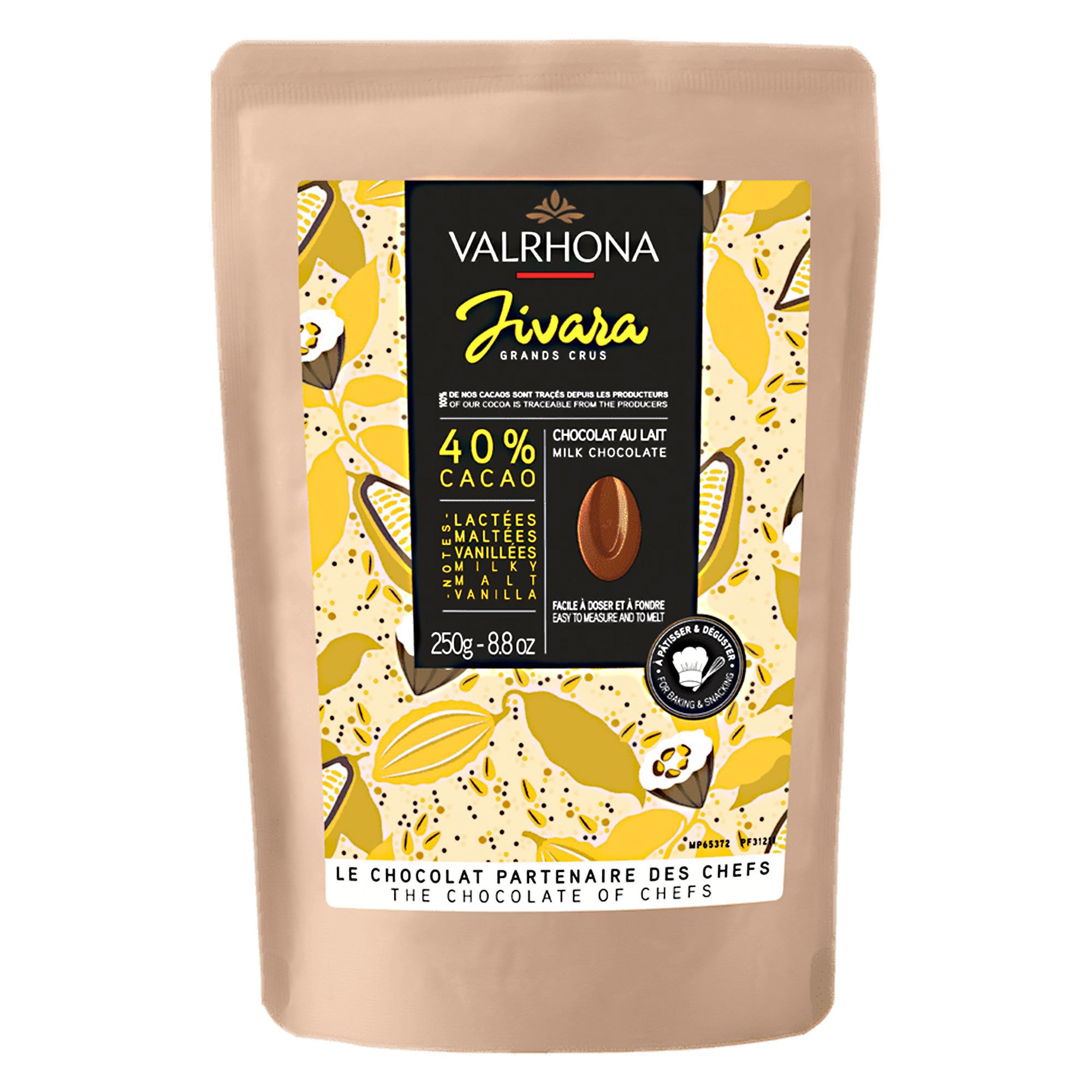 Läs mer om Valrhona Jivara 40% choklad, 250 g