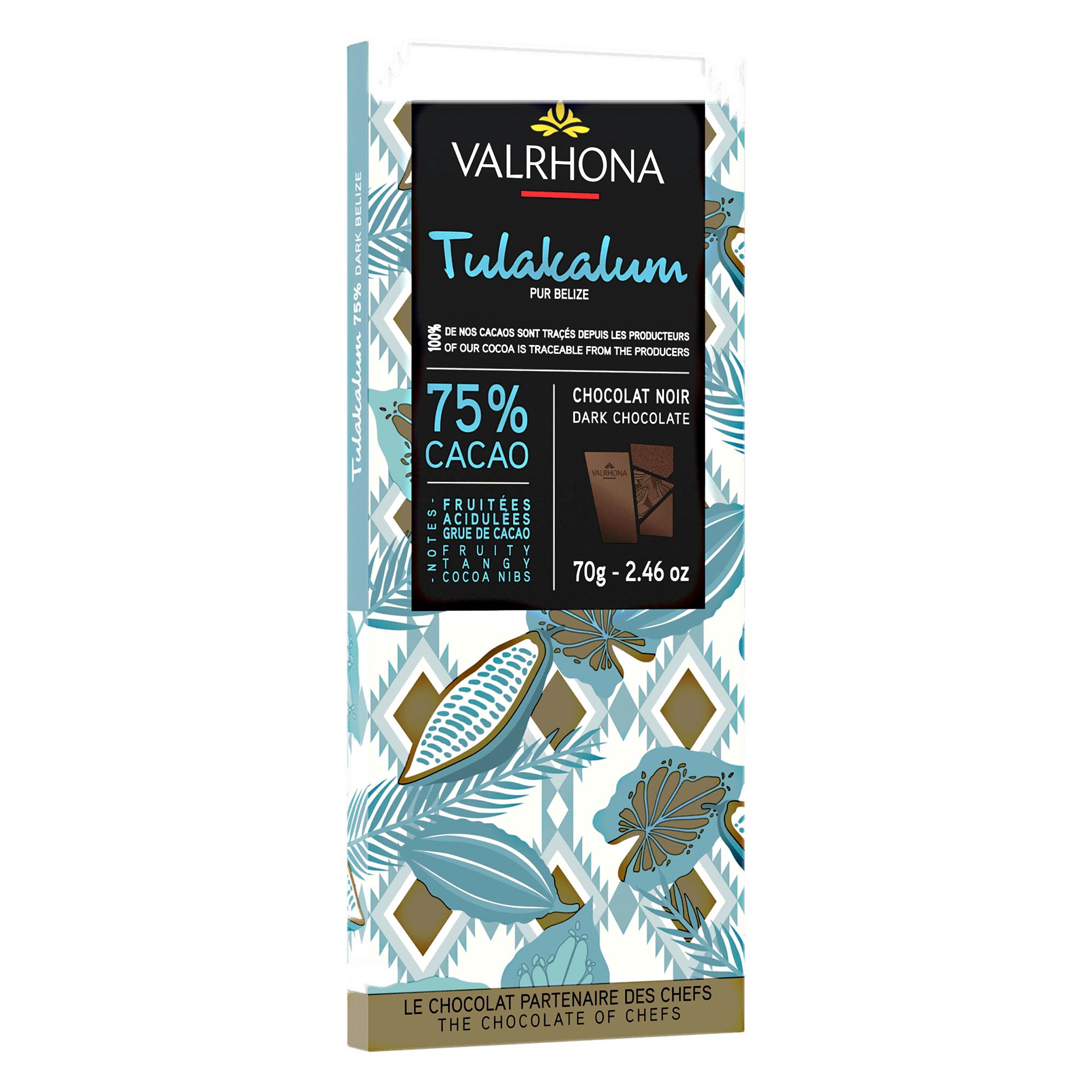 Valrhona Tulakalum 75% chokoladebar, 70 g