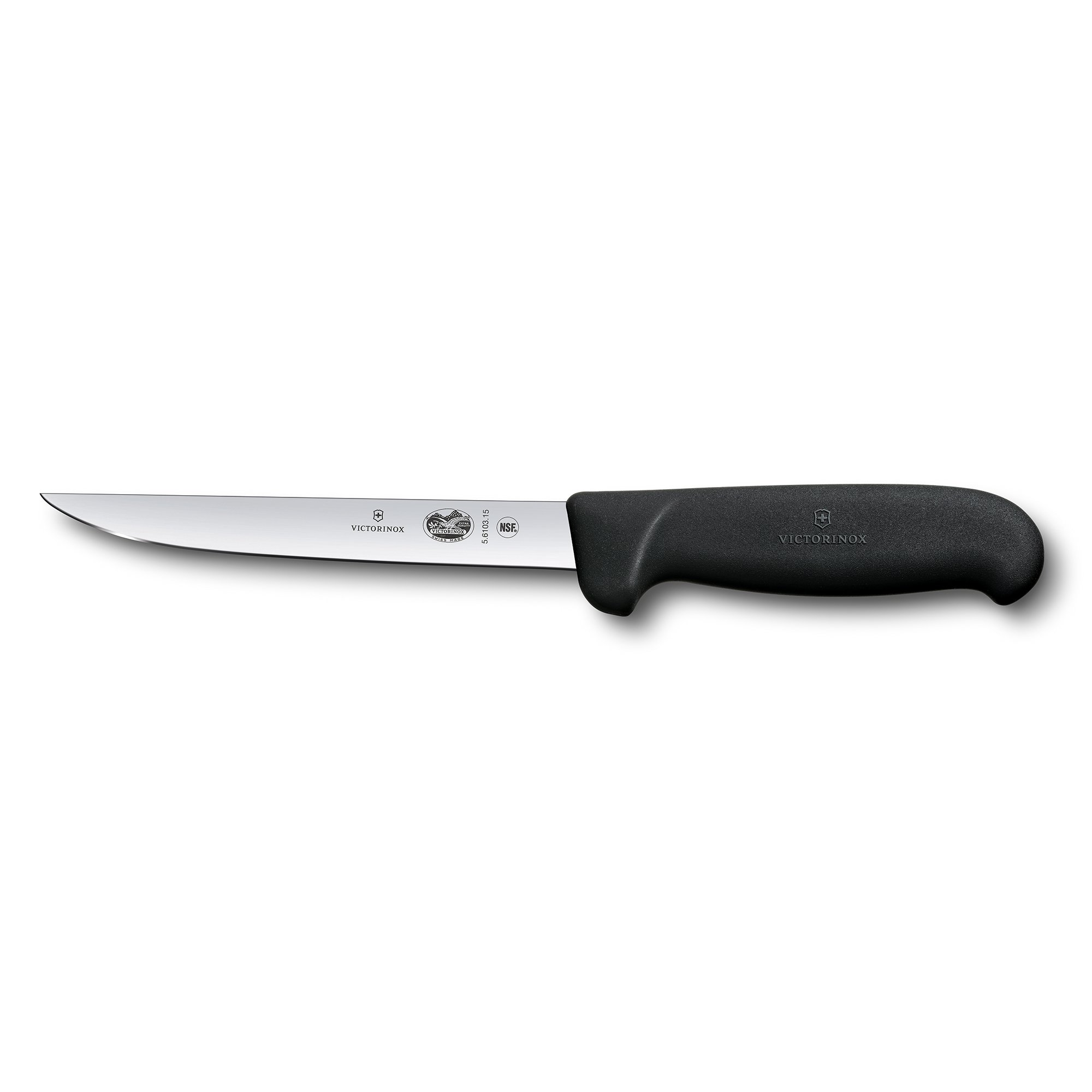 Läs mer om Victorinox Butchers Knives Fibrox smal urbeningskniv 15 cm.