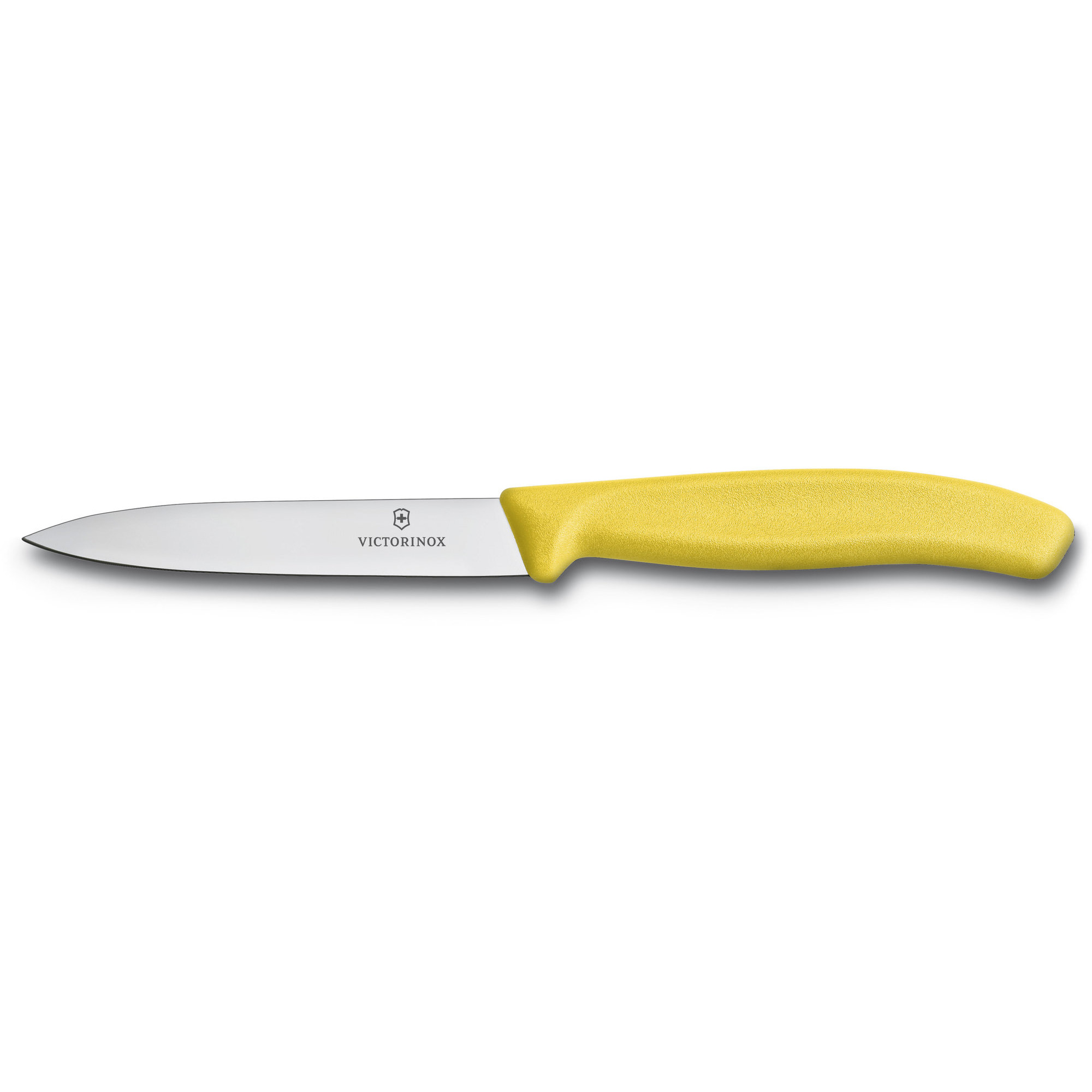 Victorinox Grøntsags- og skrællekniv med nylonhåndtag i gul, 10 cm.