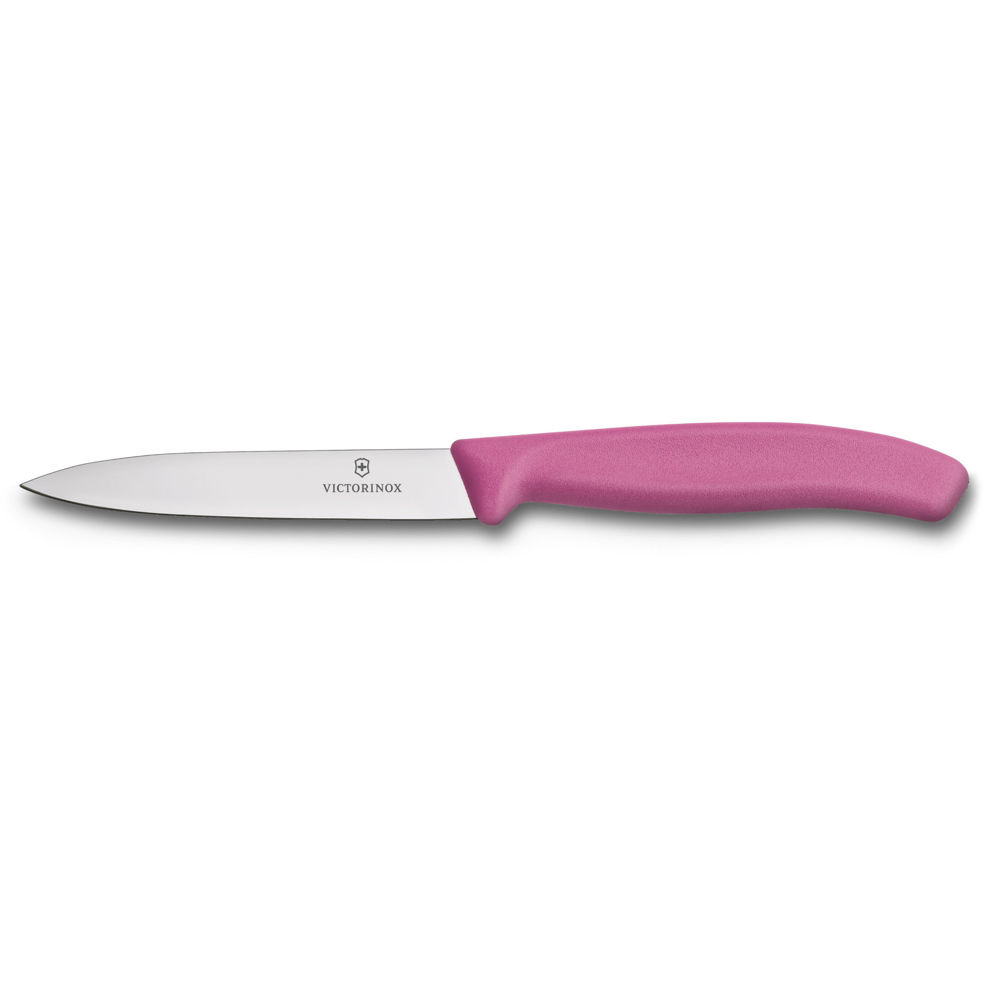 Victorinox Grøntsags- og skrællekniv med nylonhåndtag i lyserød, 10 cm.