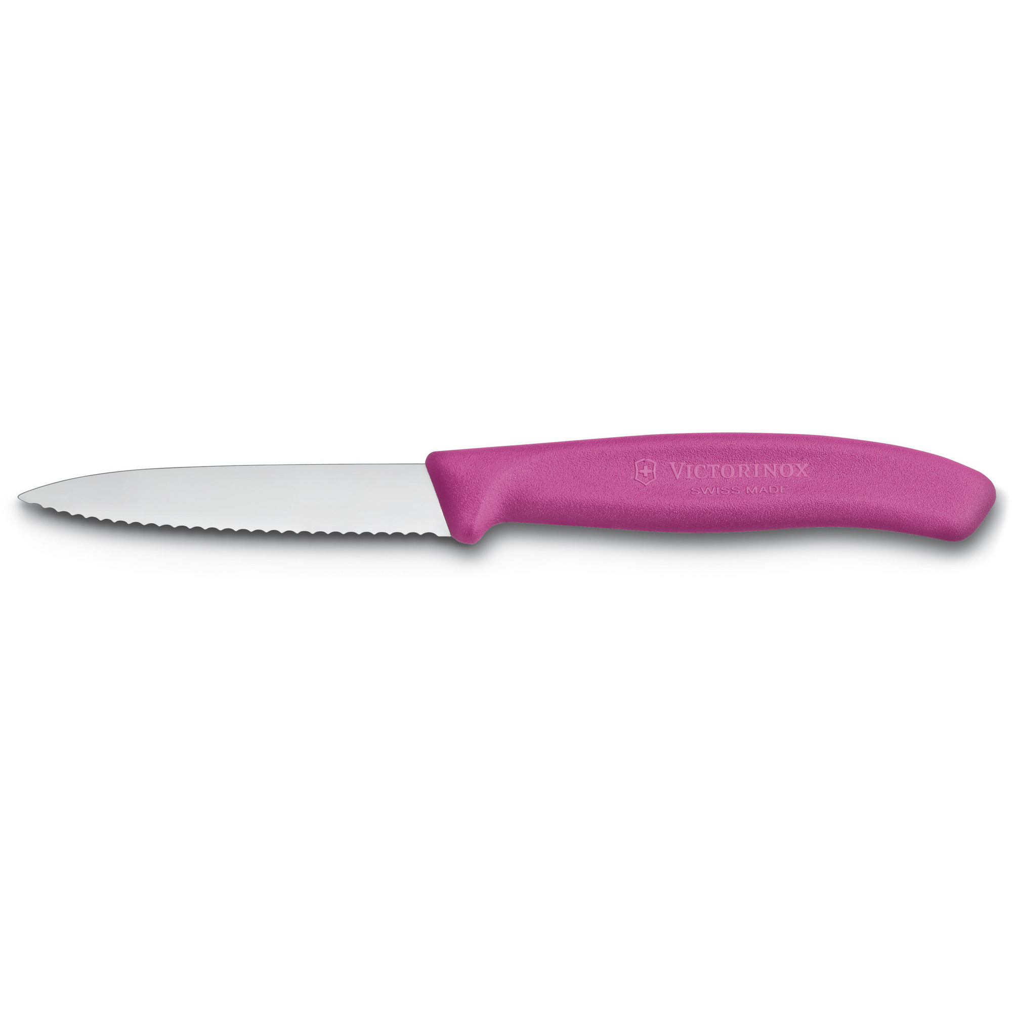 Victorinox Takket urtekniv med nylonskæfte, 8 cm., lyserød