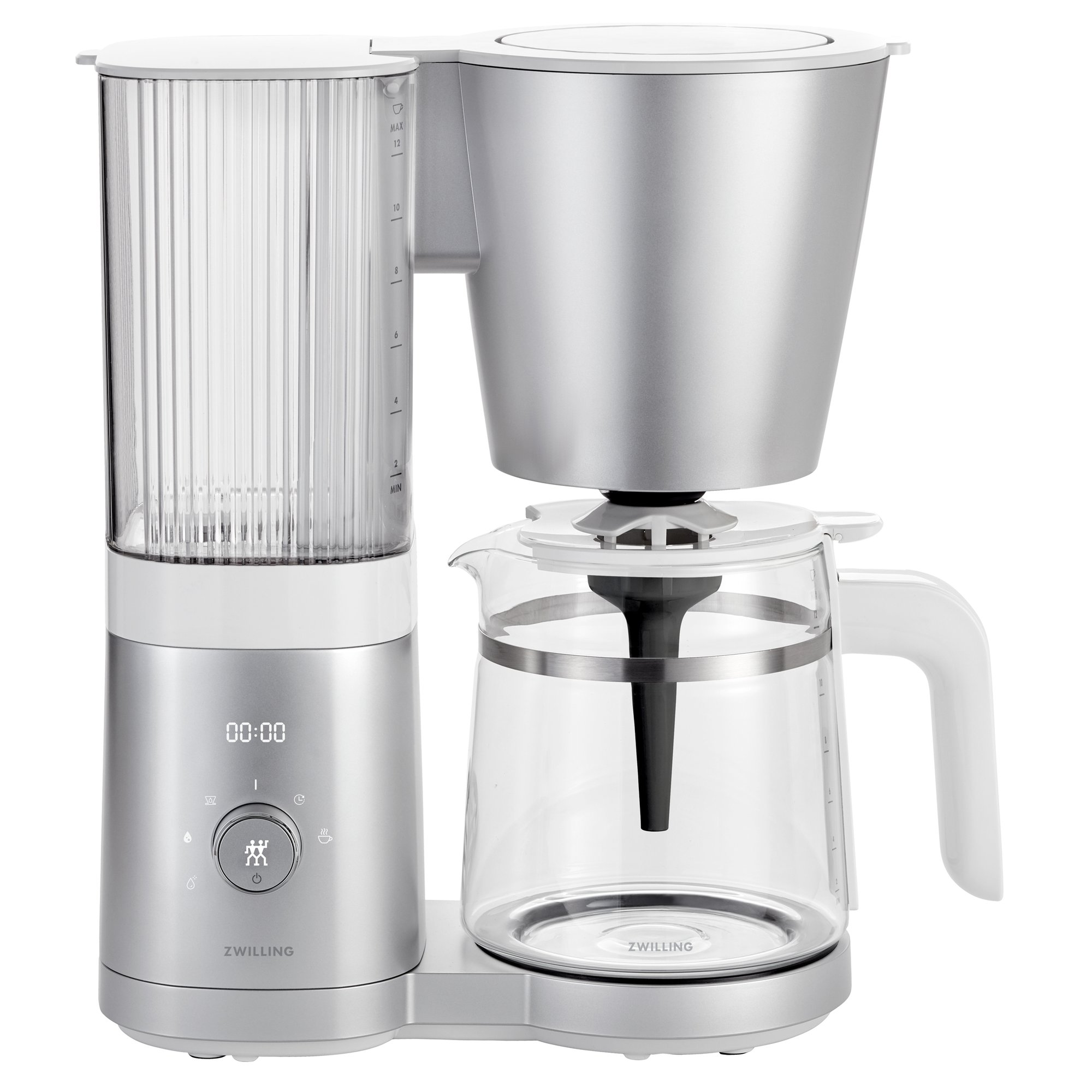 1: Zwilling Enfinigy kaffemaskine, 1,5 liter, sølv & hvid