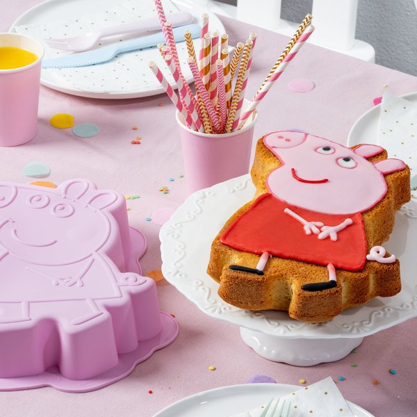 Peppa Gris motiv bakeform 19,5x27 cm, rosa