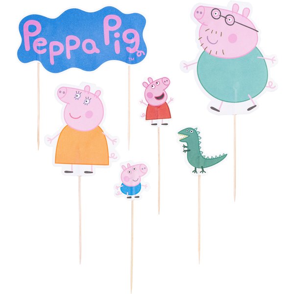 Peppa Gris kakepynt 12 stk