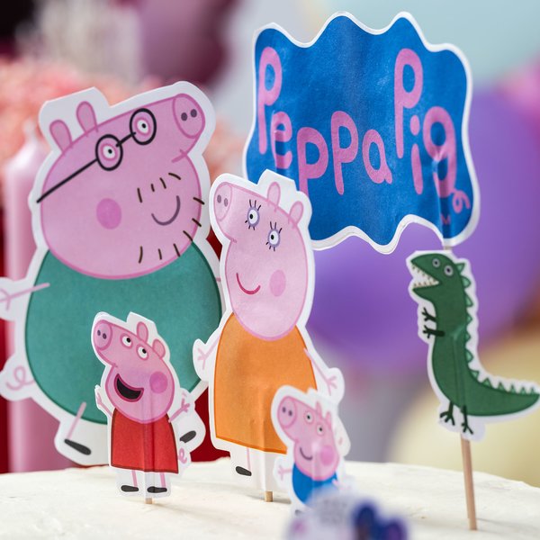 Peppa Gris kakepynt 12 stk