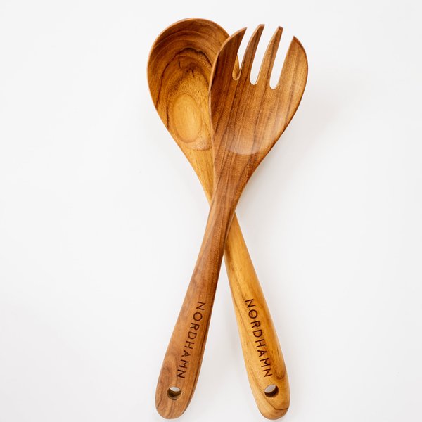 Salatbestikk 34 cm, teak